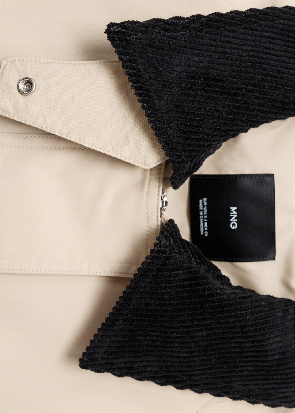 Mango Cotton jacket with corduroy collar thumbnail