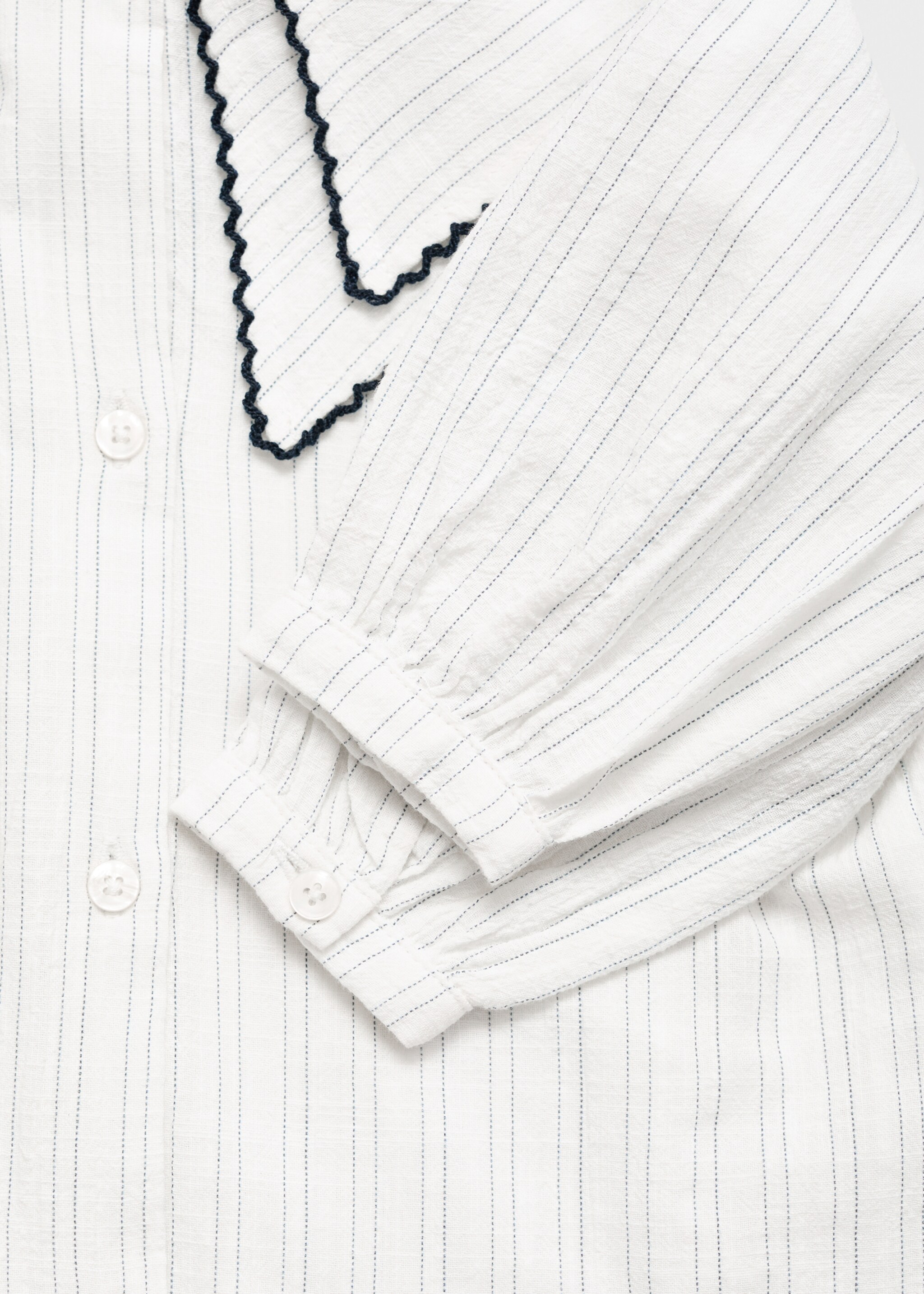 Blouse rayures col claudine - Détail de l'article 0, Blanc. Ref: 17085162-00.
