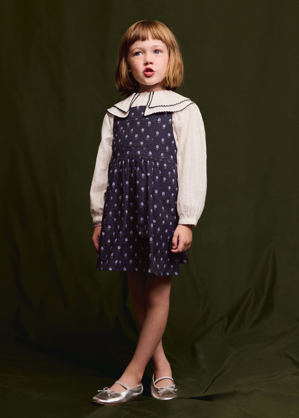 Striped blouse with Peter Pan collar