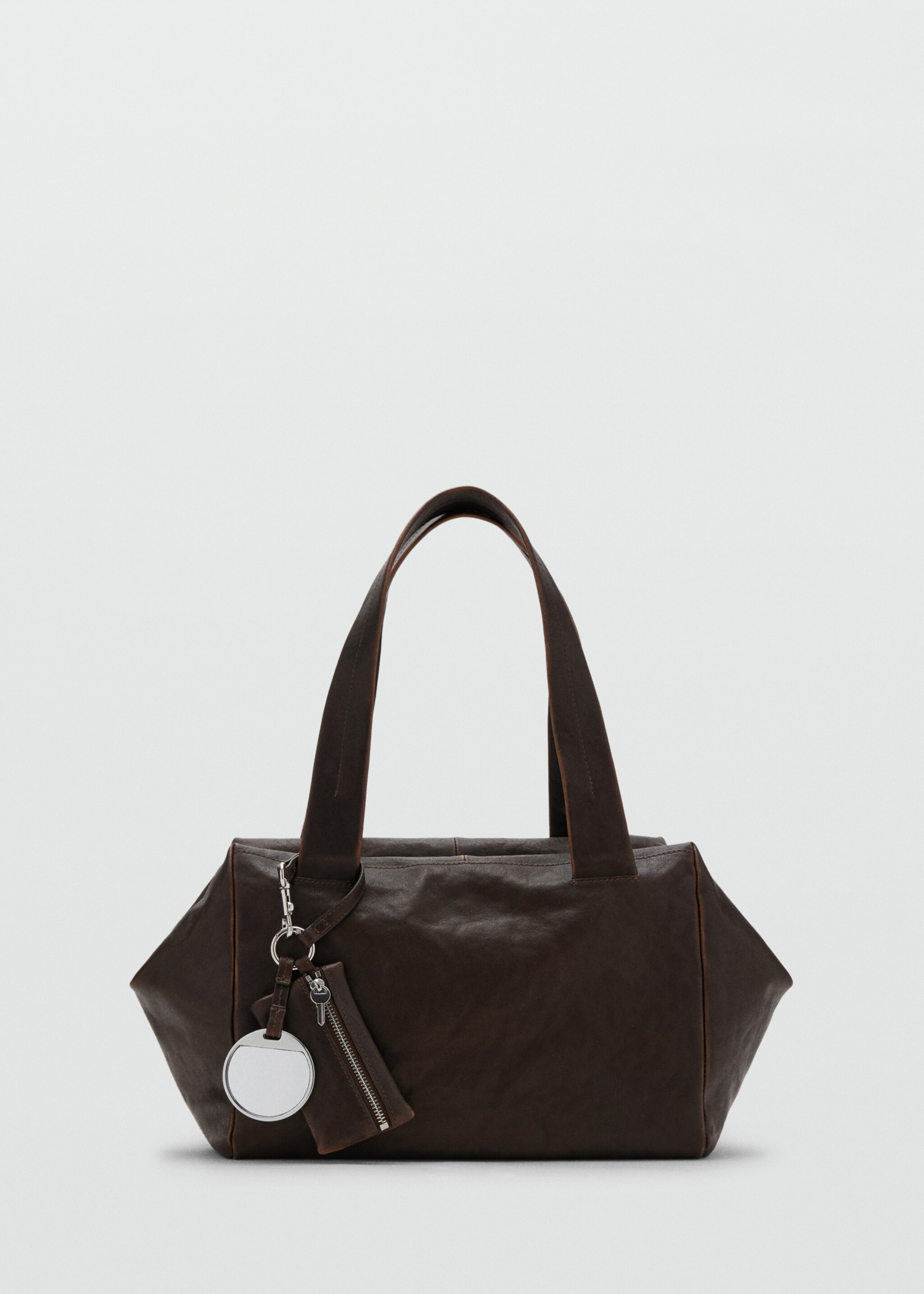 Medium leather shoulder bag with charms - Article without model, Chocolate. Ref: 17085169-00.