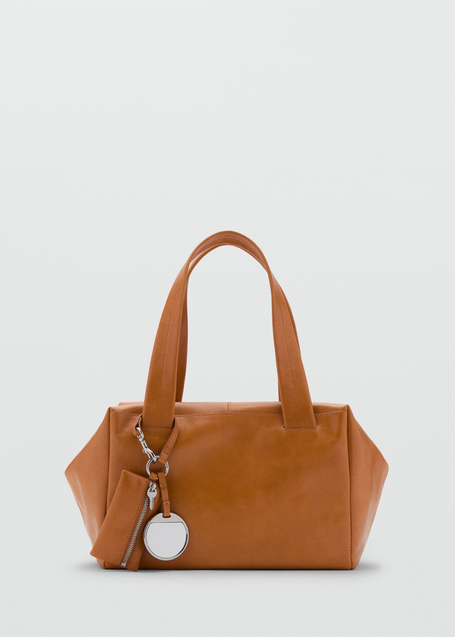 Medium leather shoulder bag with charms - Women | MANGO Canada