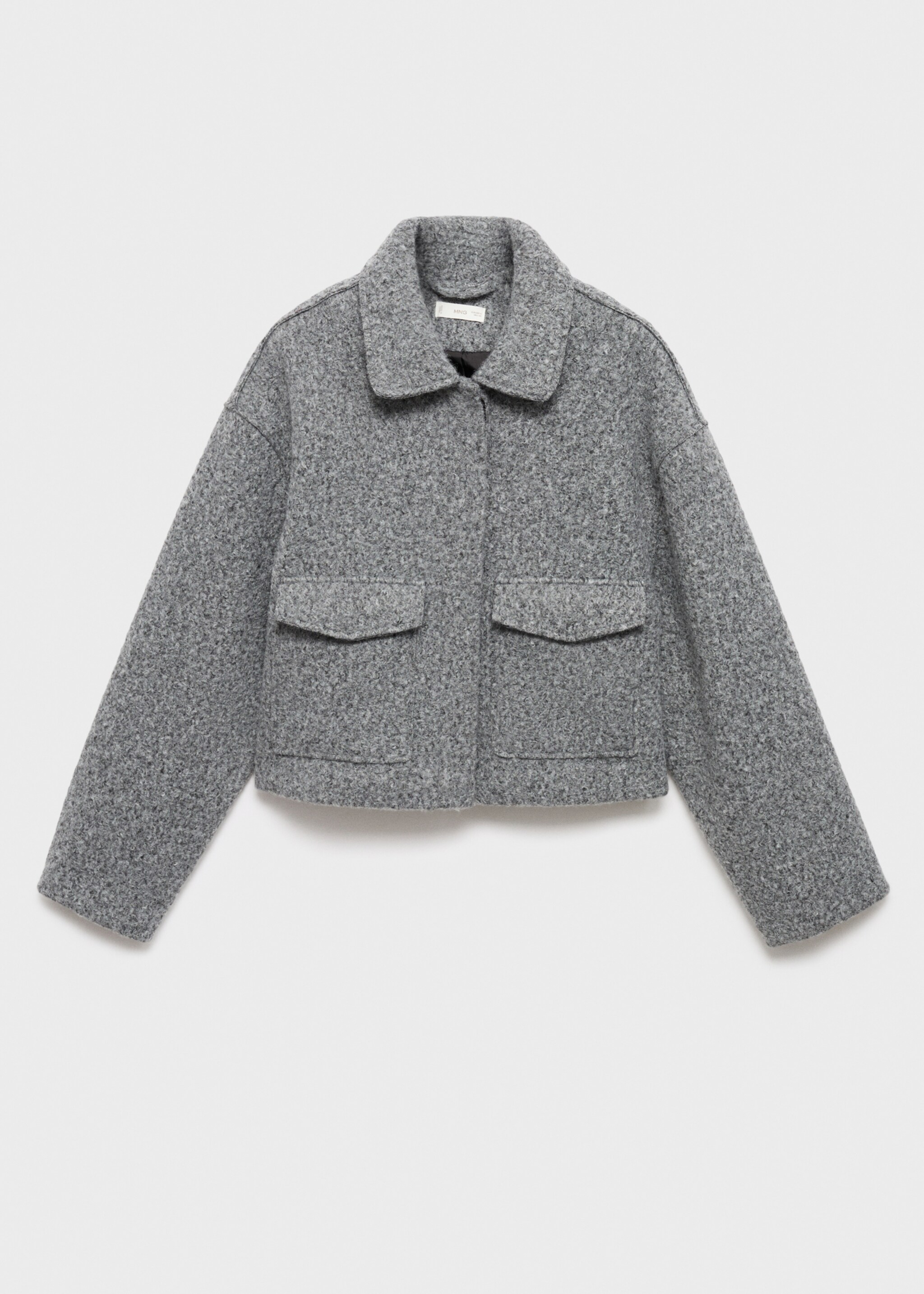 Veste en laine avec poches à rabat - Article sans modèle, Gris. Ref: 17085783-00.