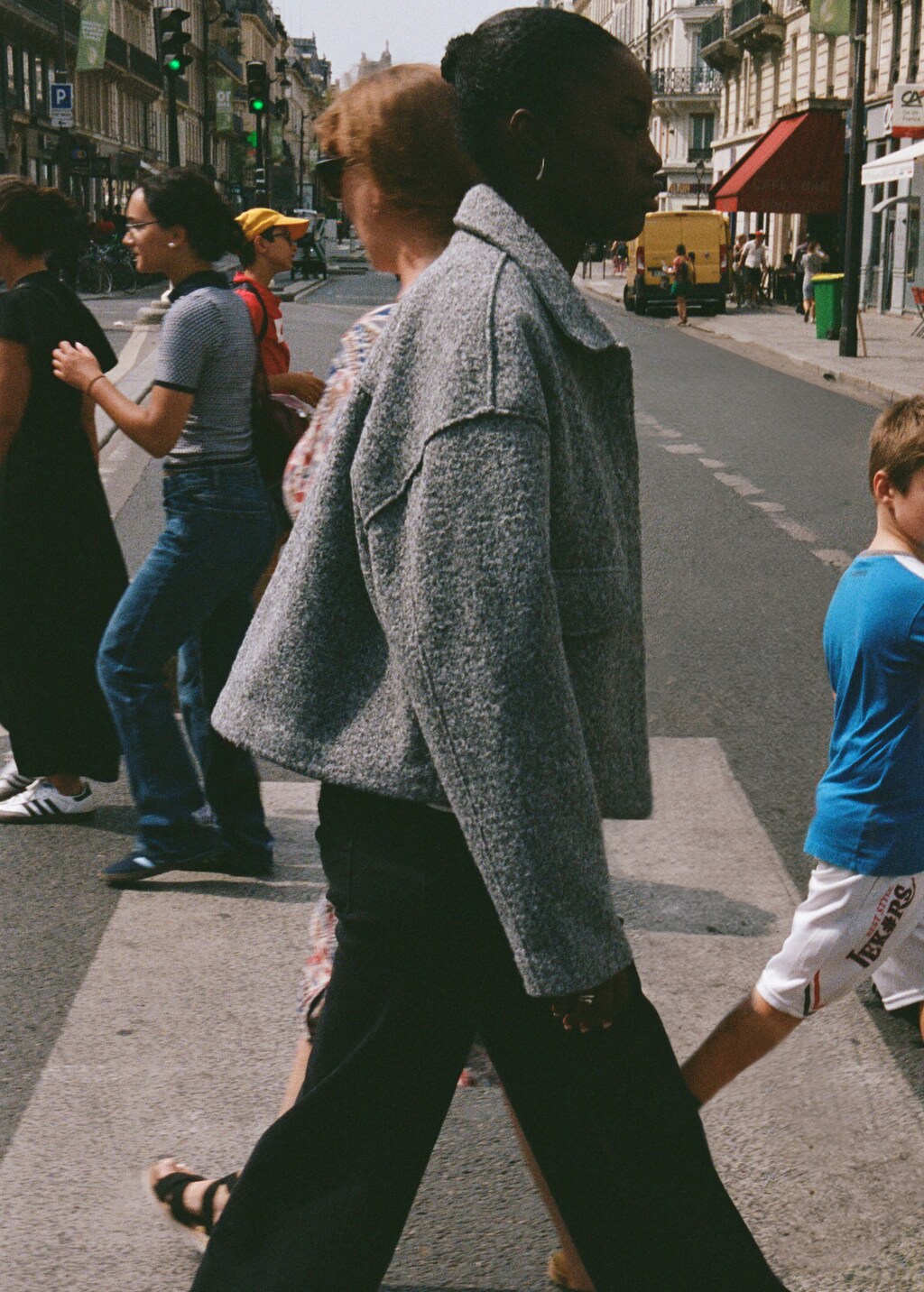 Wool jacket with lapel pockets