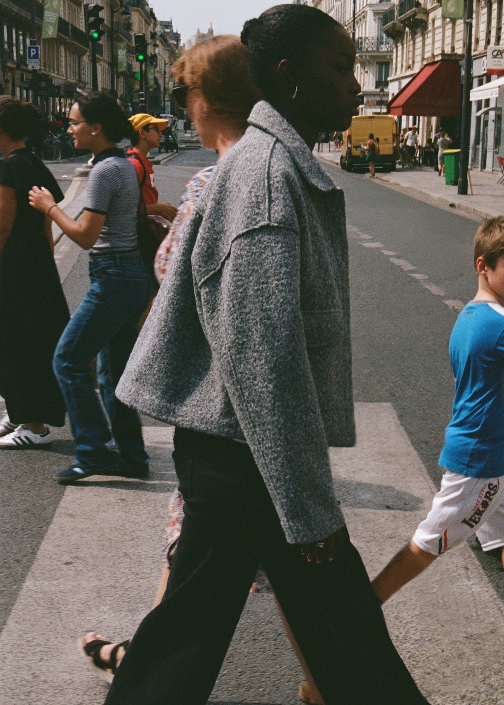 Wool jacket with lapel pockets