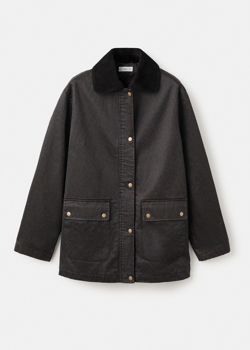 Leopard print waxed parka - Teen | MANGO Canada