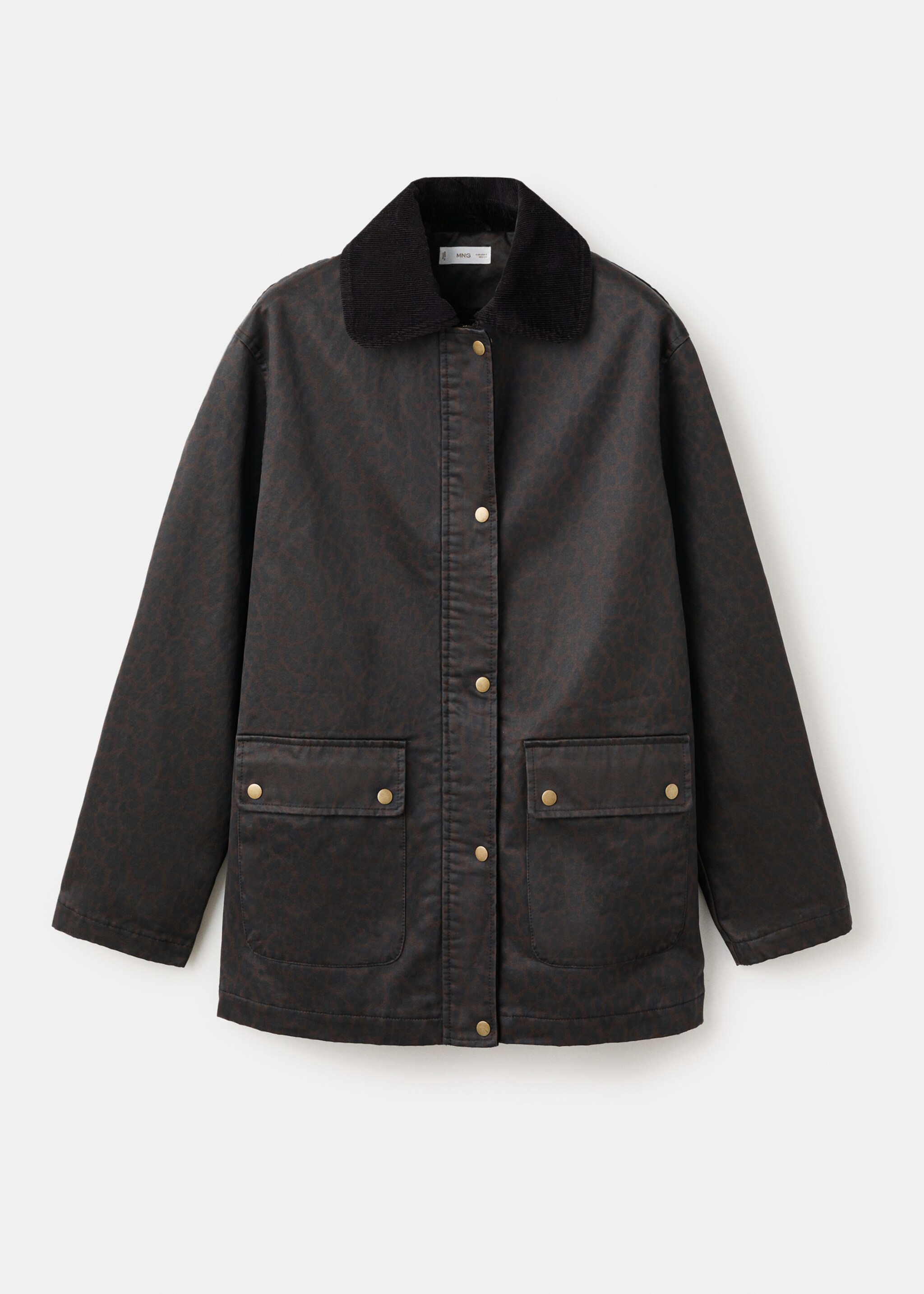 Leopard-print wax-effect parka - Article without model, Brown. Ref: 17085787-00.