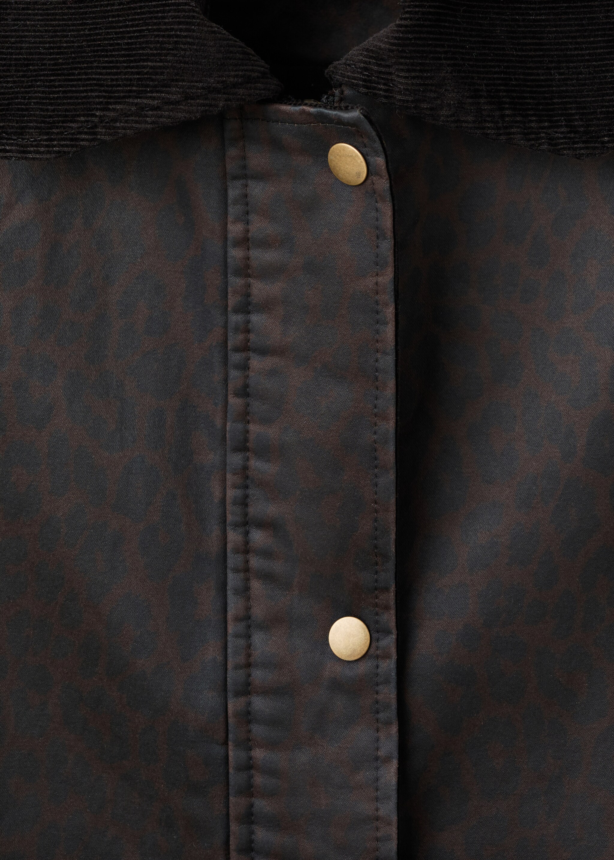 Leopard-print wax-effect parka - Details of the article 8, Brown. Ref: 17085787-00.
