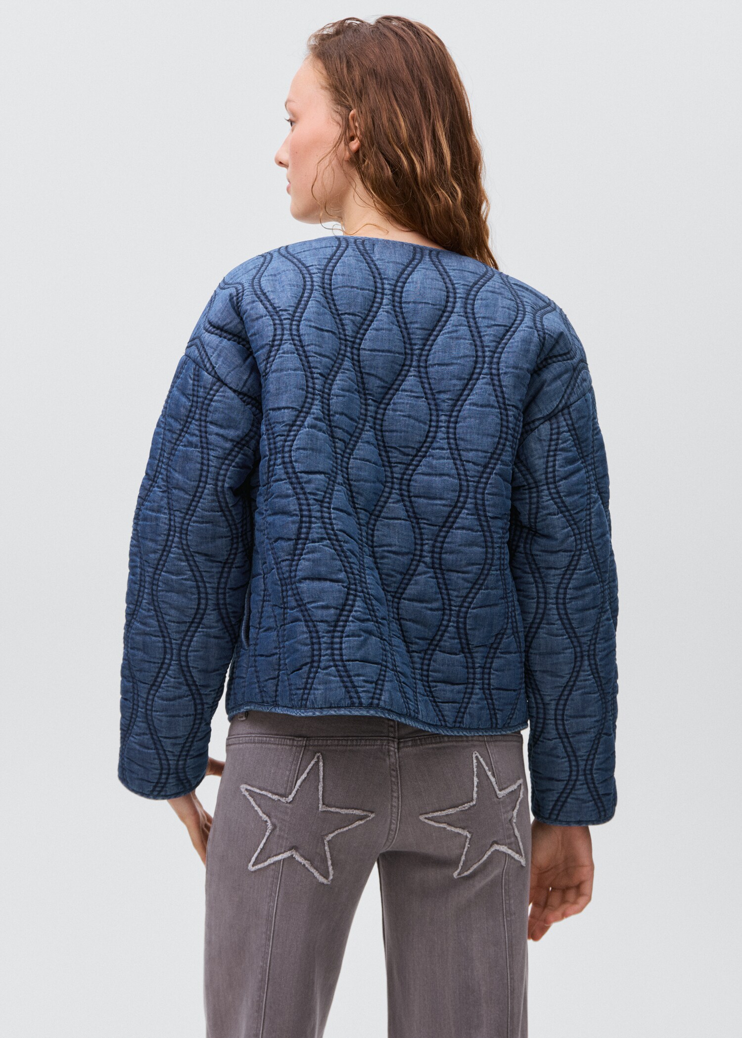 Quilted denim jacket - Reverse of the article
