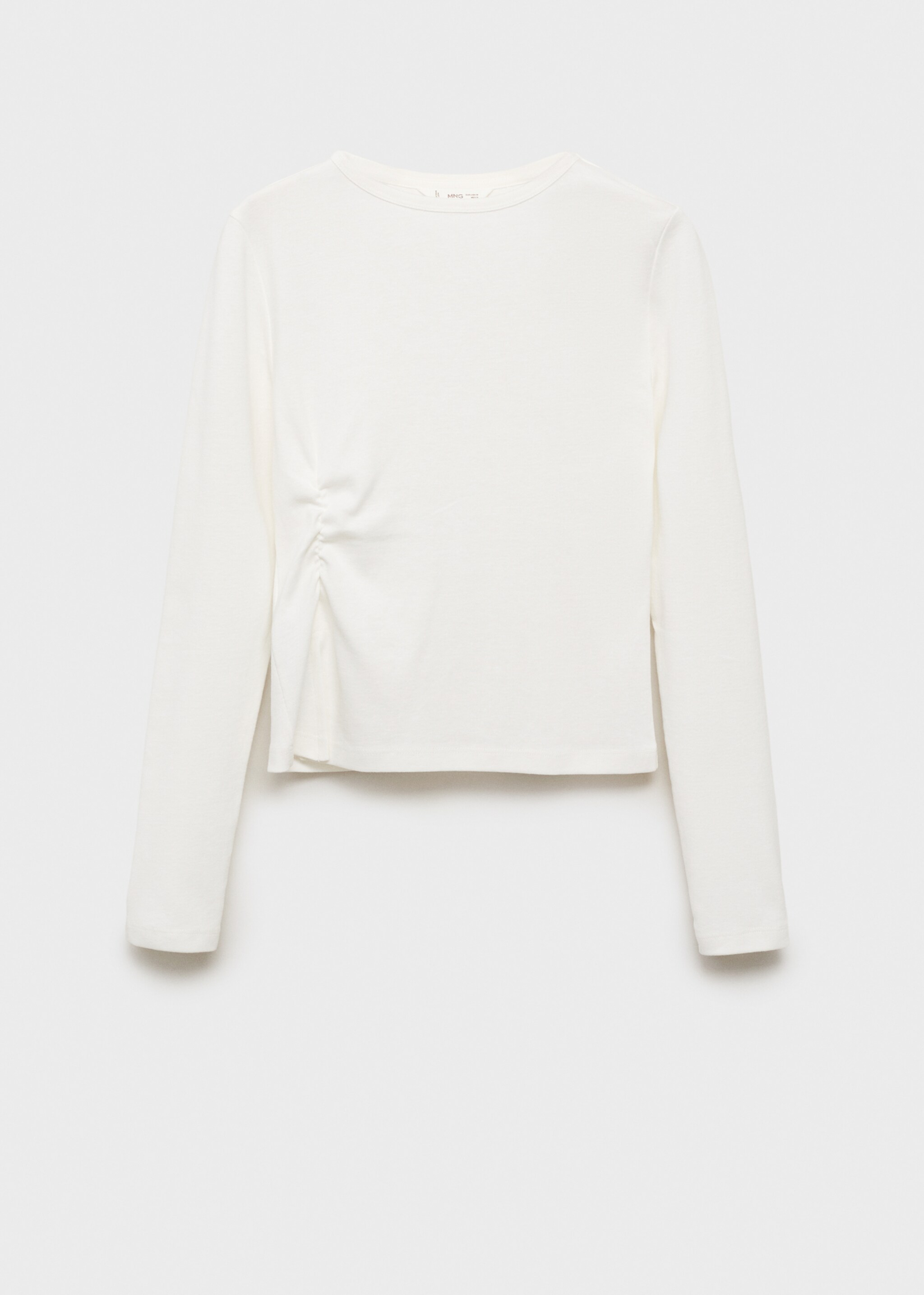 Gathered cotton t-shirt - Article without model, Off White. Ref: 17085791-00.