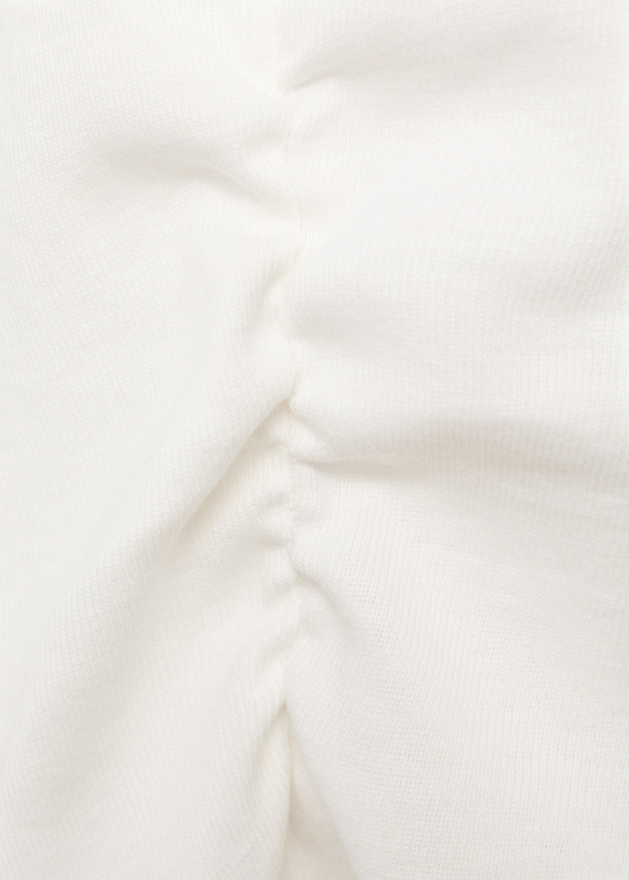 Gathered cotton t-shirt - Details of the article 0, Off White. Ref: 17085791-00.
