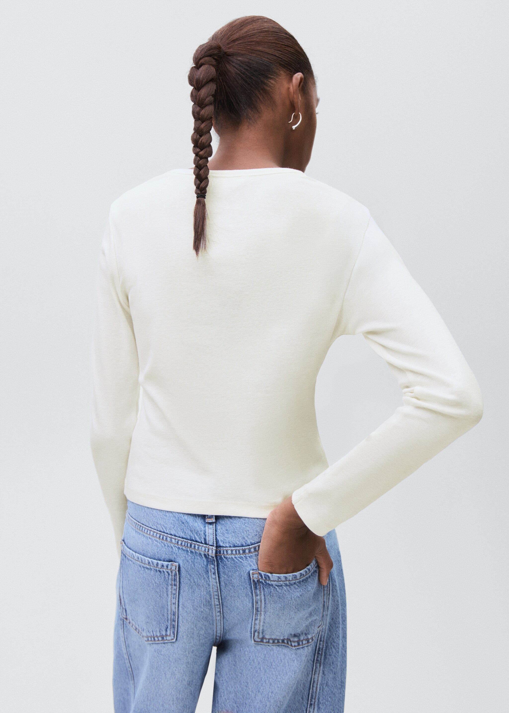 Gathered cotton t-shirt - Reverse of the article, Off White. Ref: 17085791-00.
