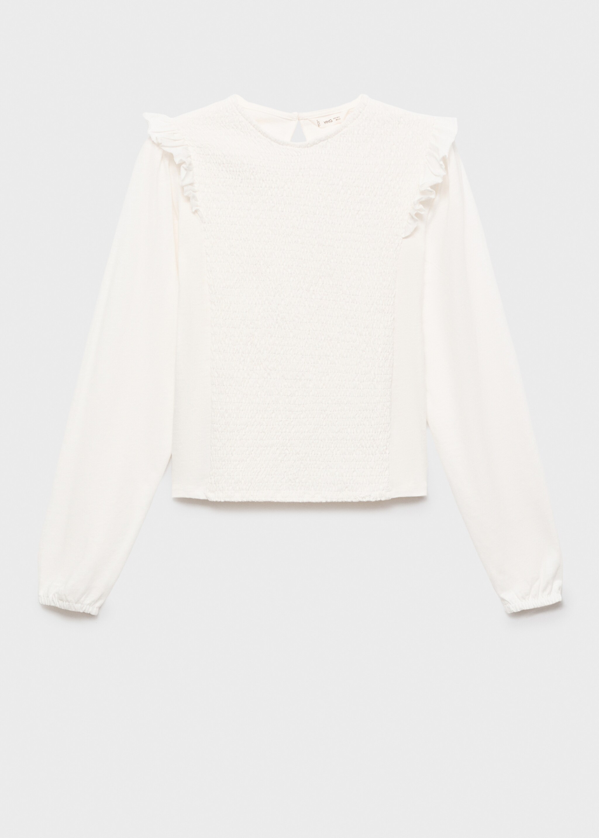 Ruffles ruched T-shirt - Article without model, Off White. Ref: 17085796-00.