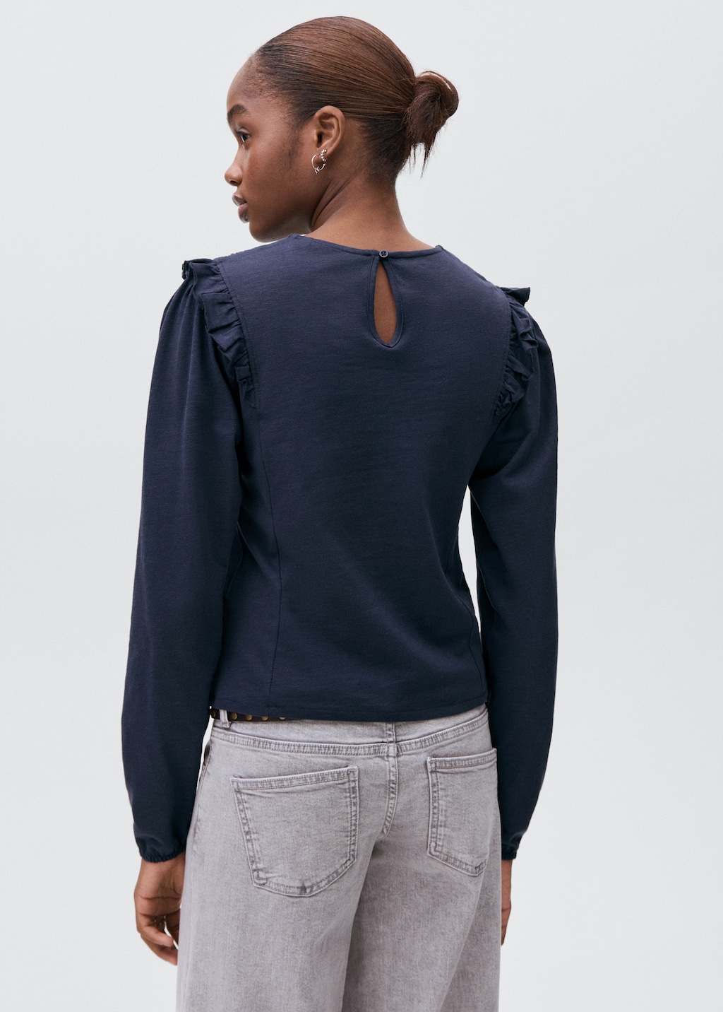 Ruffles ruched T-shirt