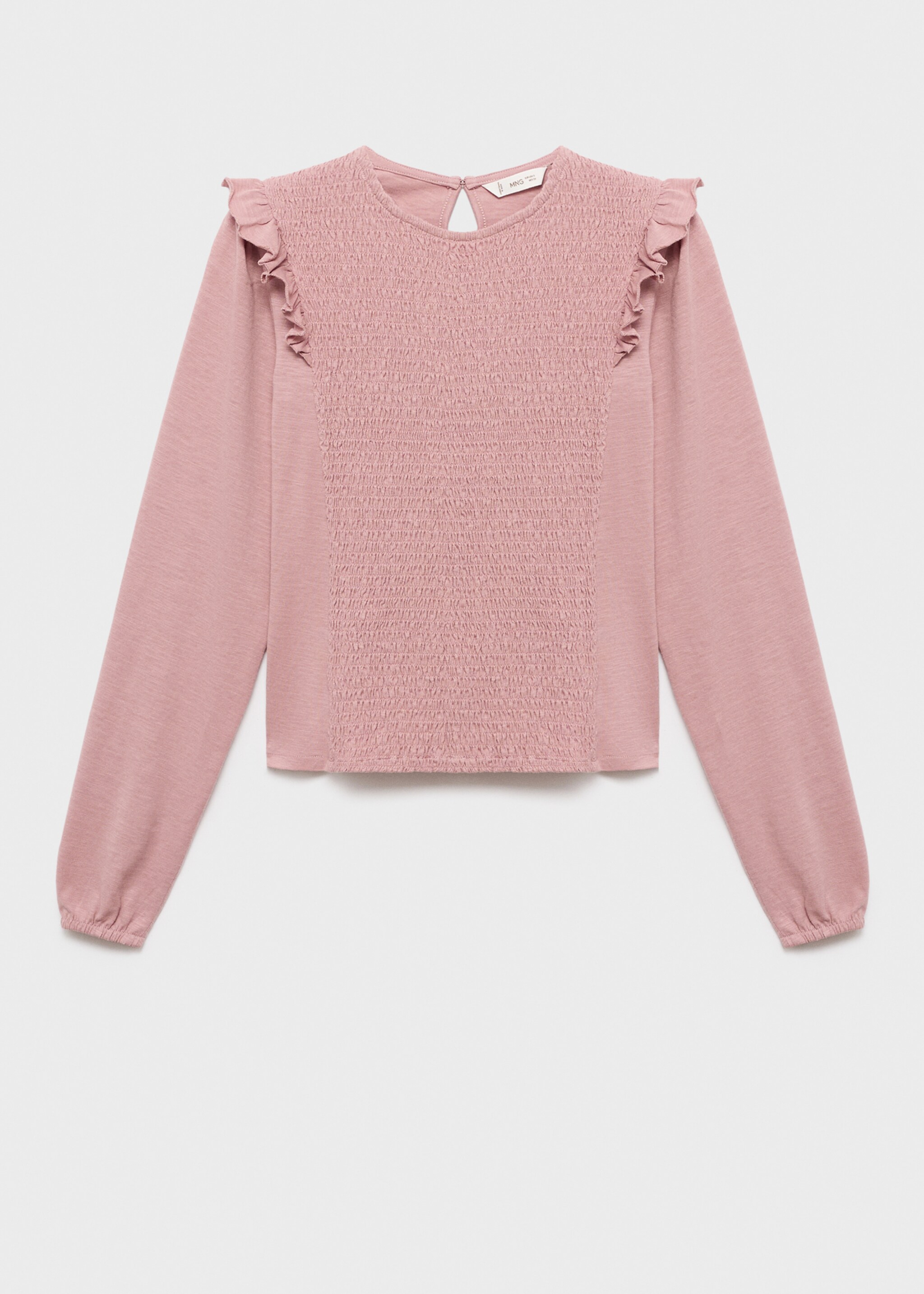 Ruffles ruched T-shirt - Article without model, Pale Pink. Ref: 17085796-00.