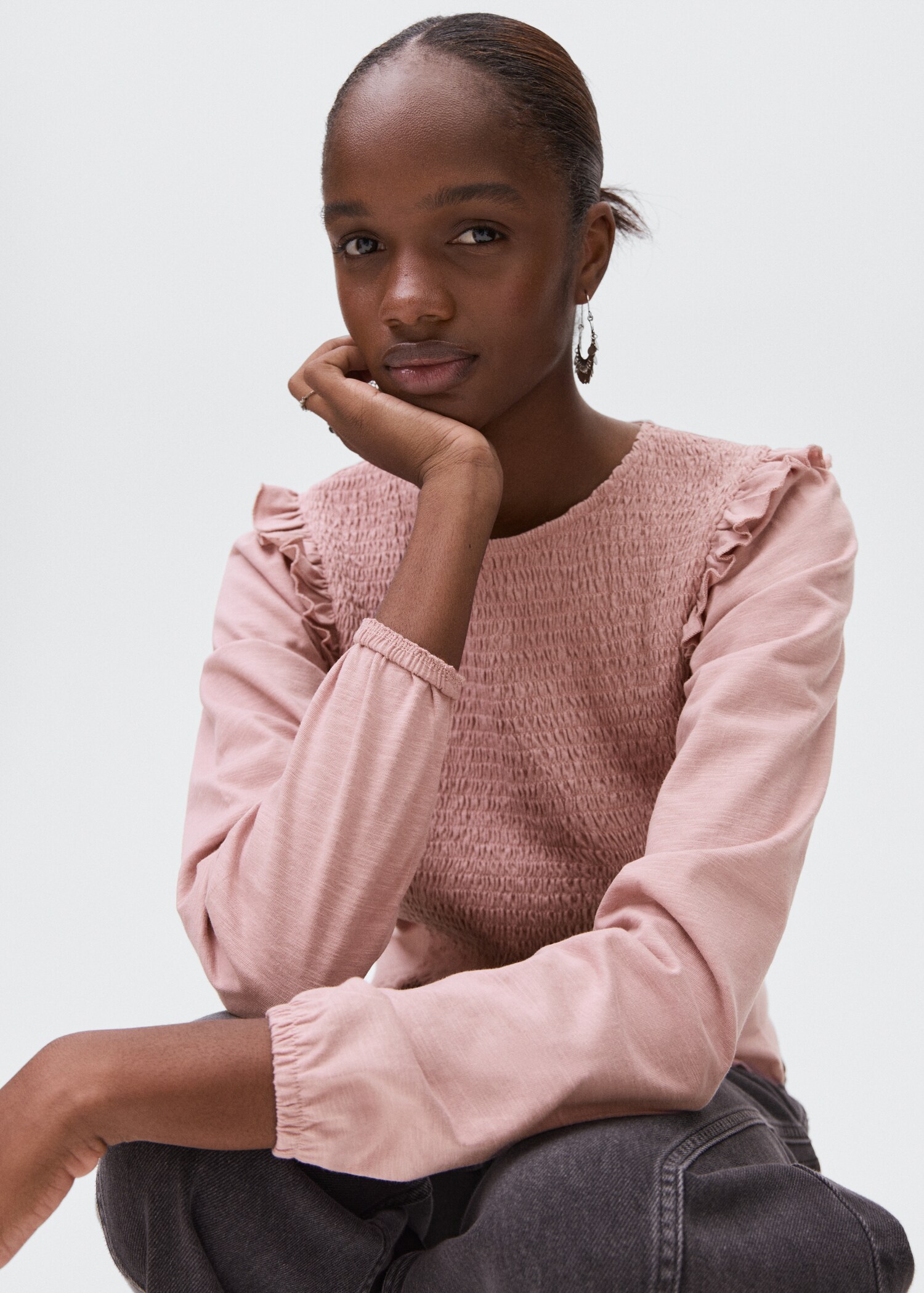 Ruffles ruched T-shirt - Details of the article 2