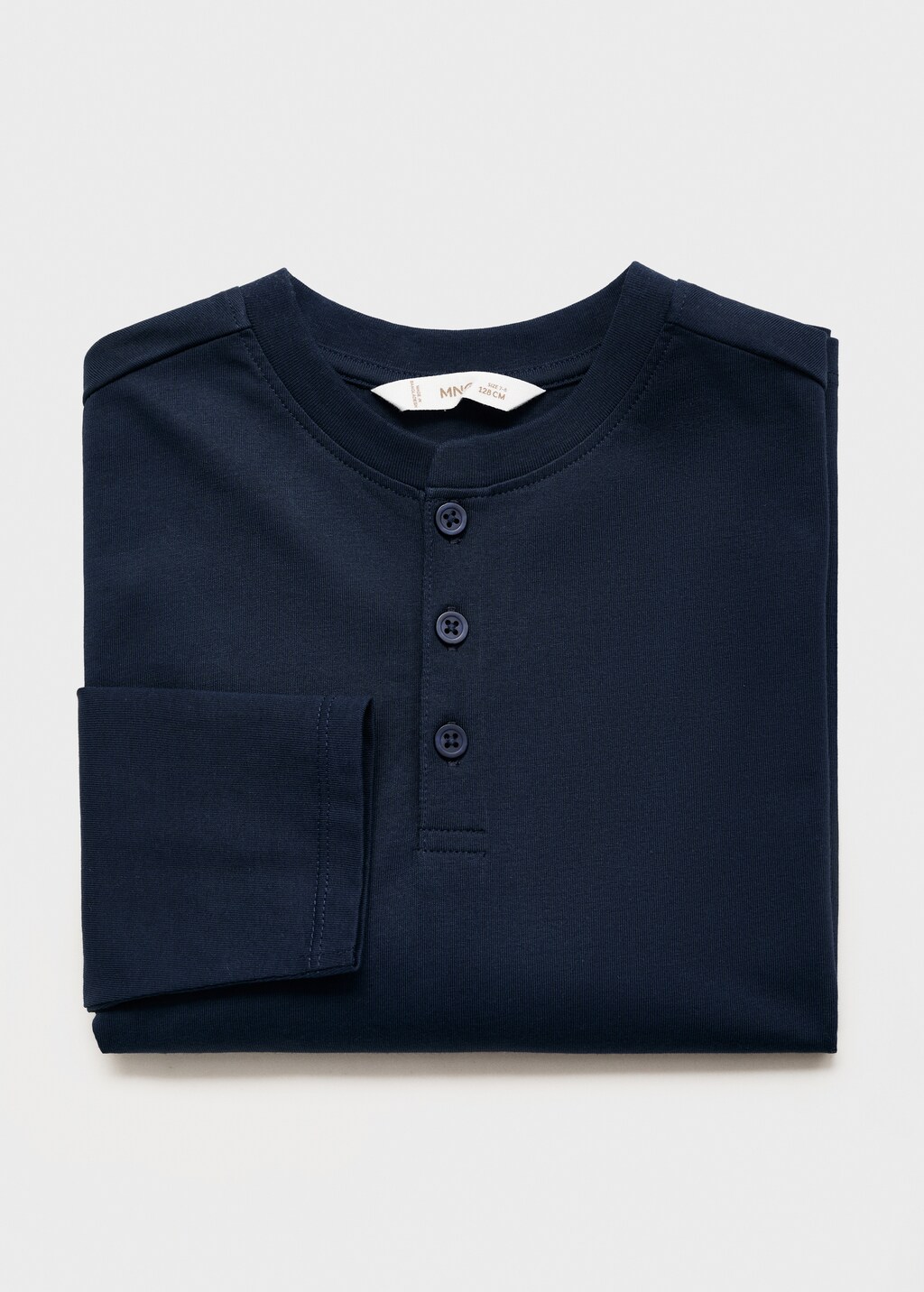 Buttoned cotton T-shirt