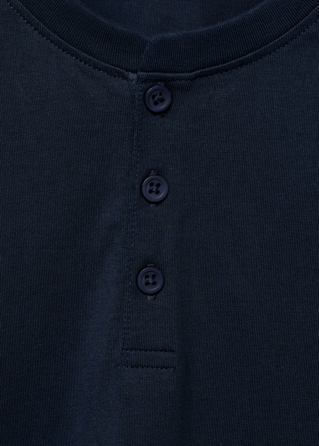 Buttoned cotton T-shirt