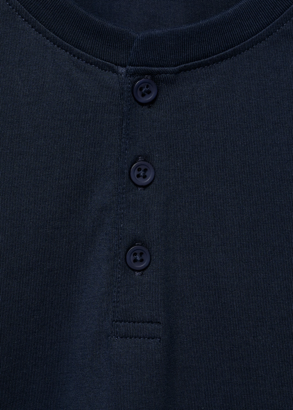 Buttoned cotton T-shirt