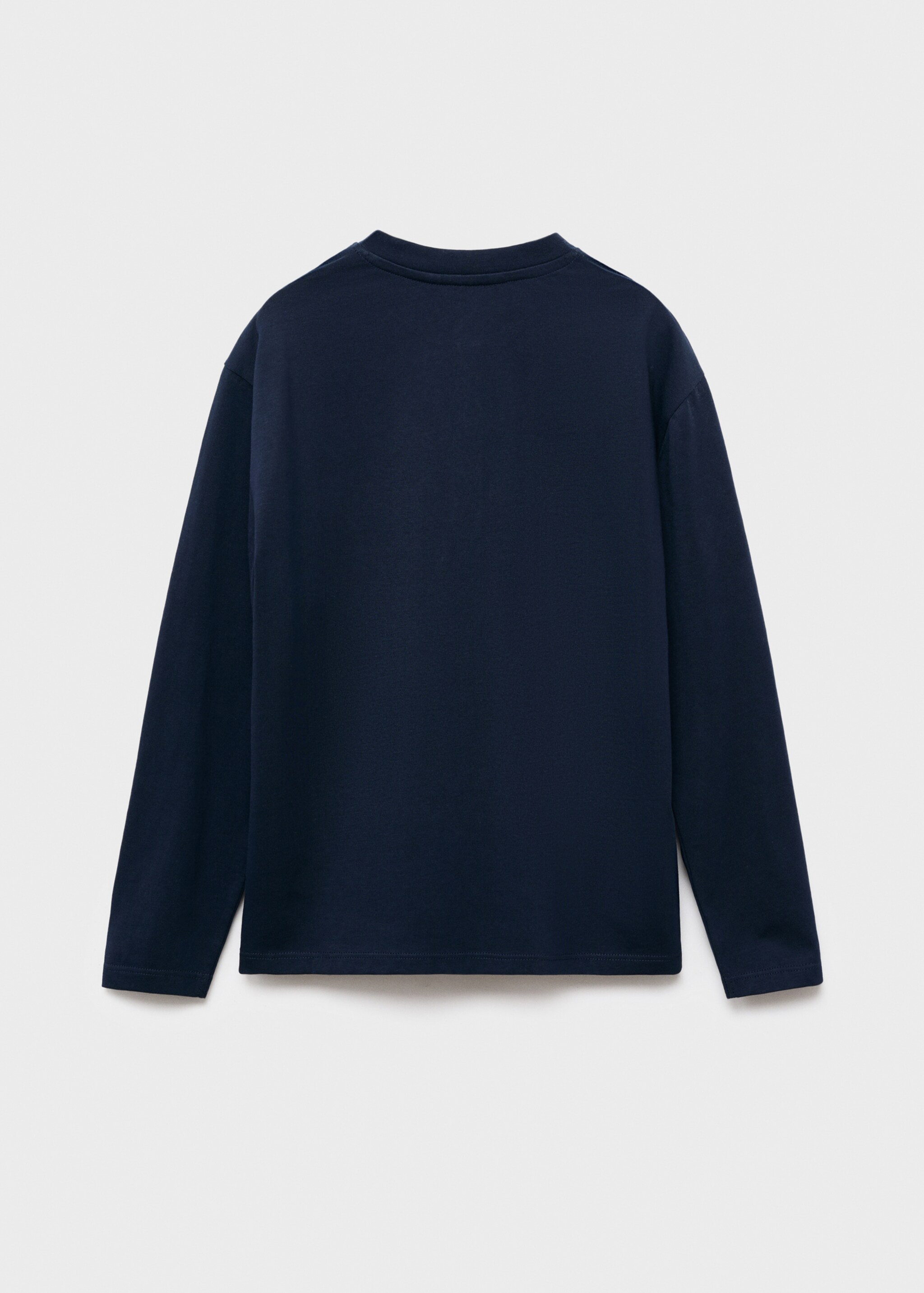 Buttoned cotton T-shirt - Reverse of the article, Navy. Ref: 17085797-00.