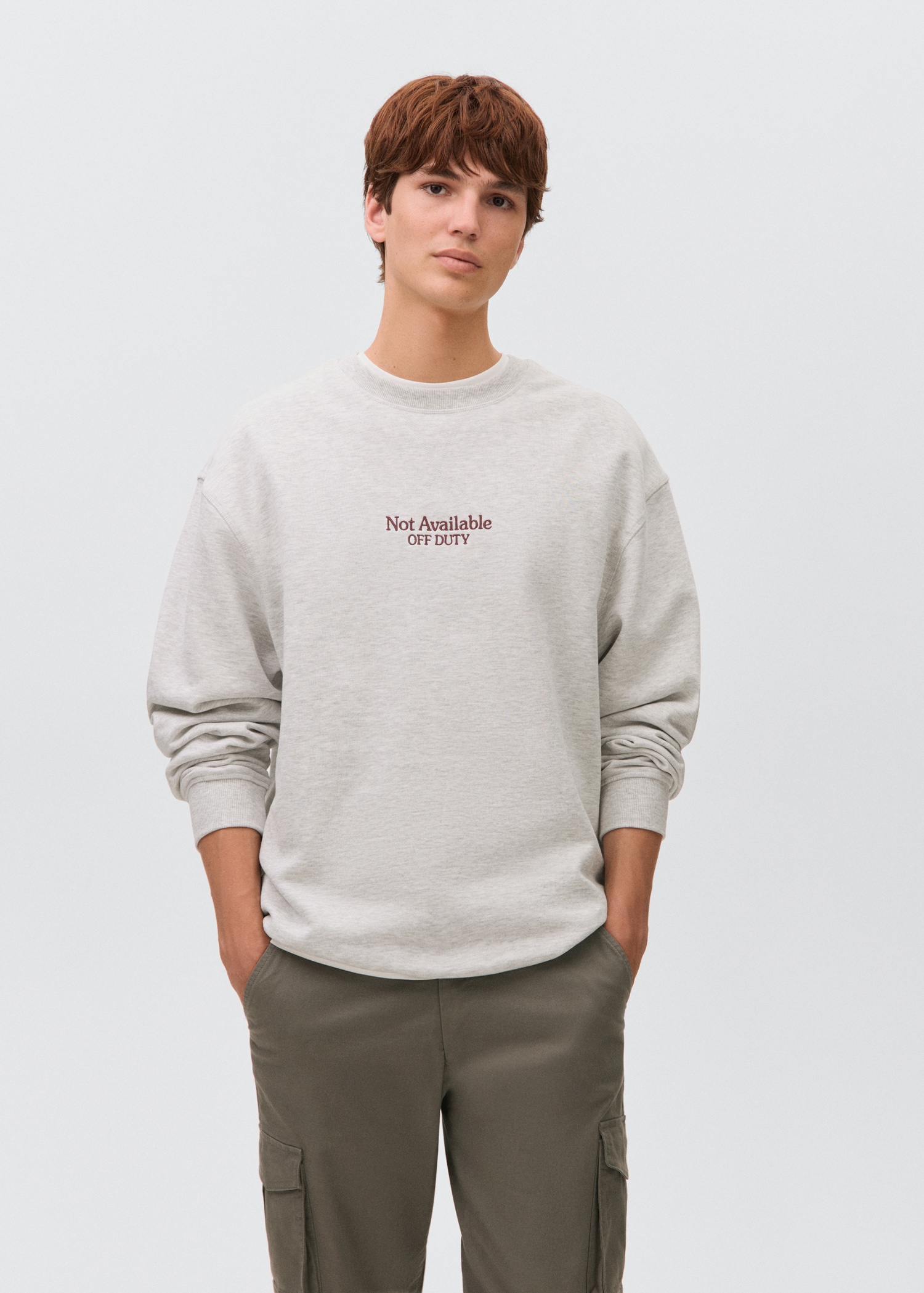Gemustertes Baumwoll-Sweatshirt - Mittlere Ansicht
