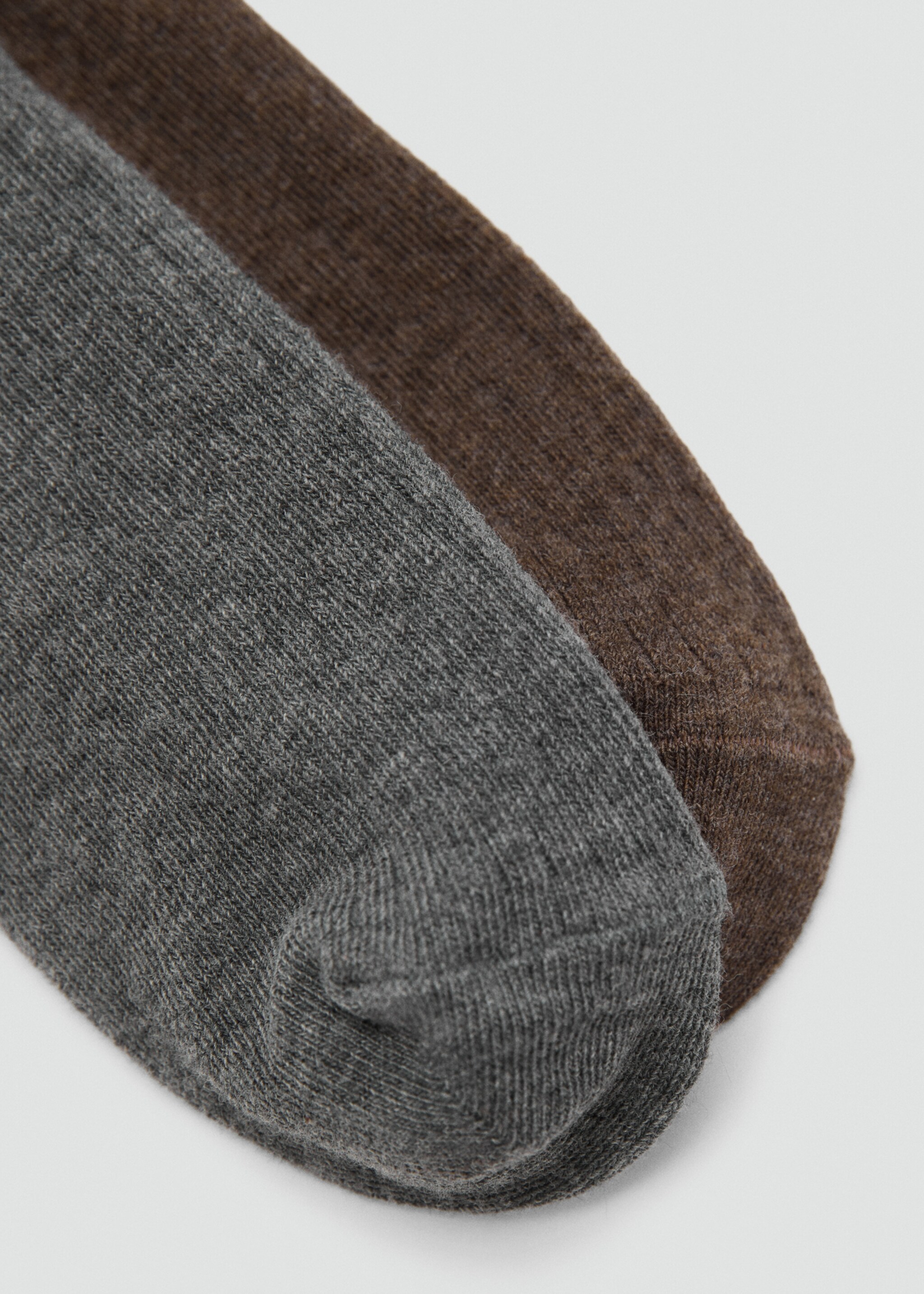 Pack of 2 ribbed cotton socks - Details of the article 1, Chocolate. Ref: 17085810-00.