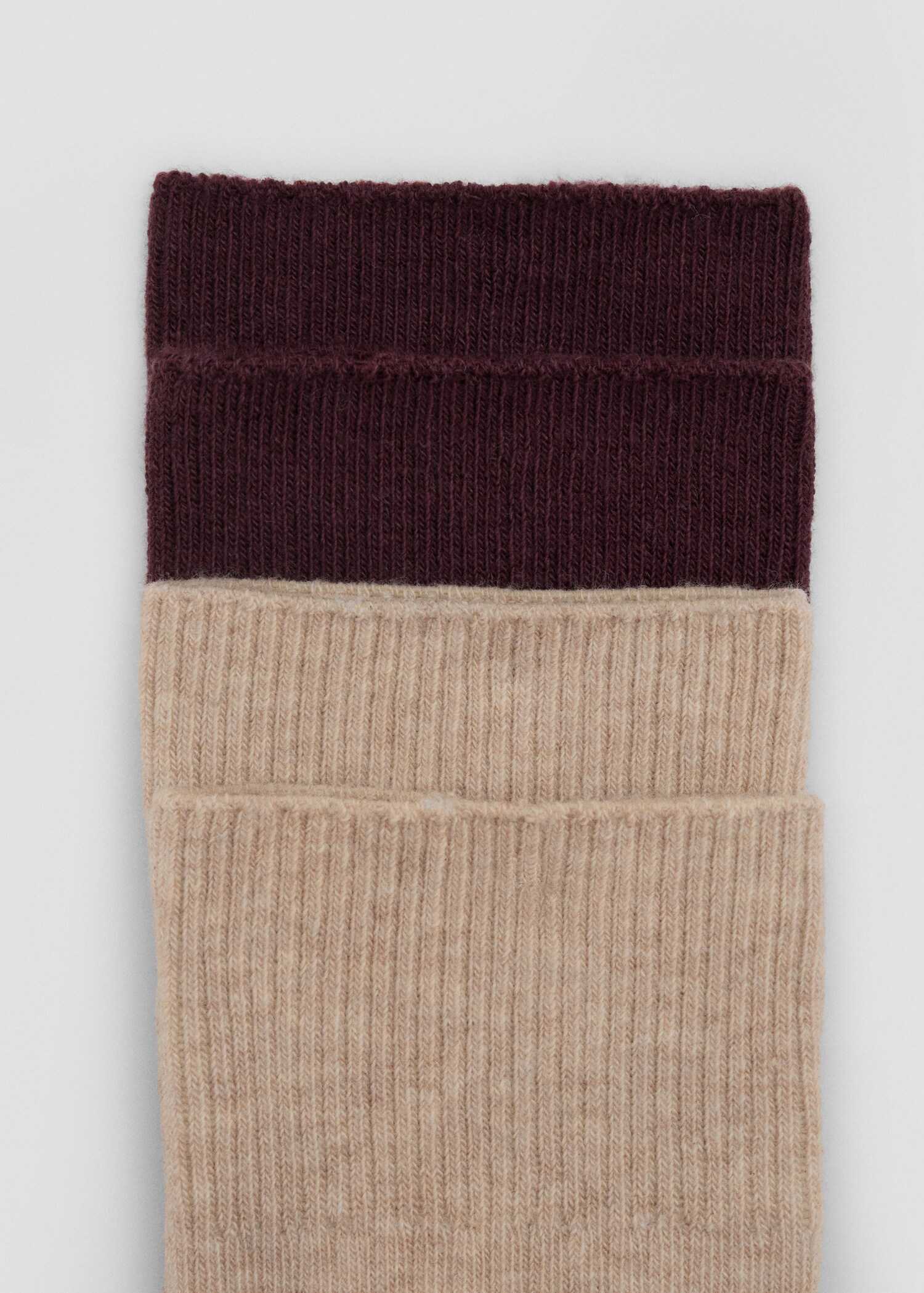 Pack of 2 ribbed cotton socks - Medium plane