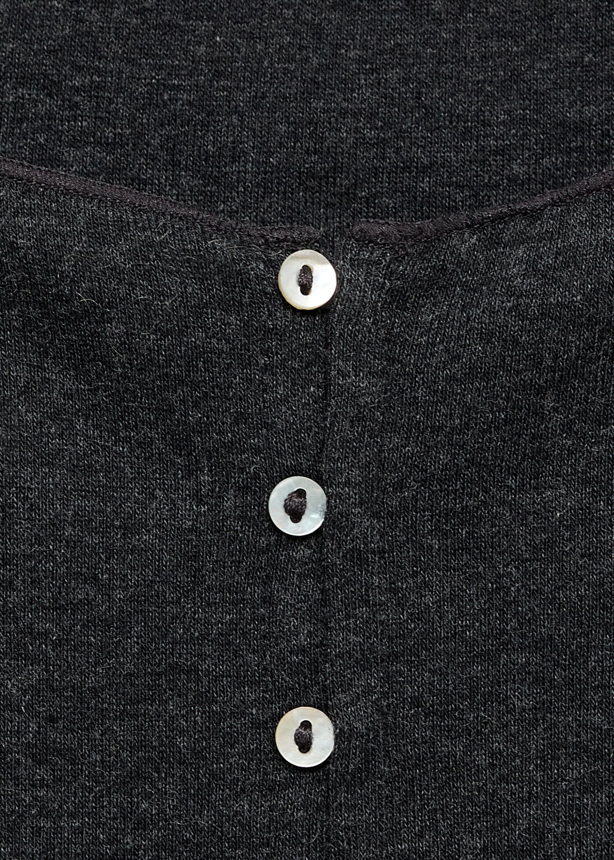 Boat neck cardigan with buttons - Details of the article 8, Grey. Ref: 17085811-00.