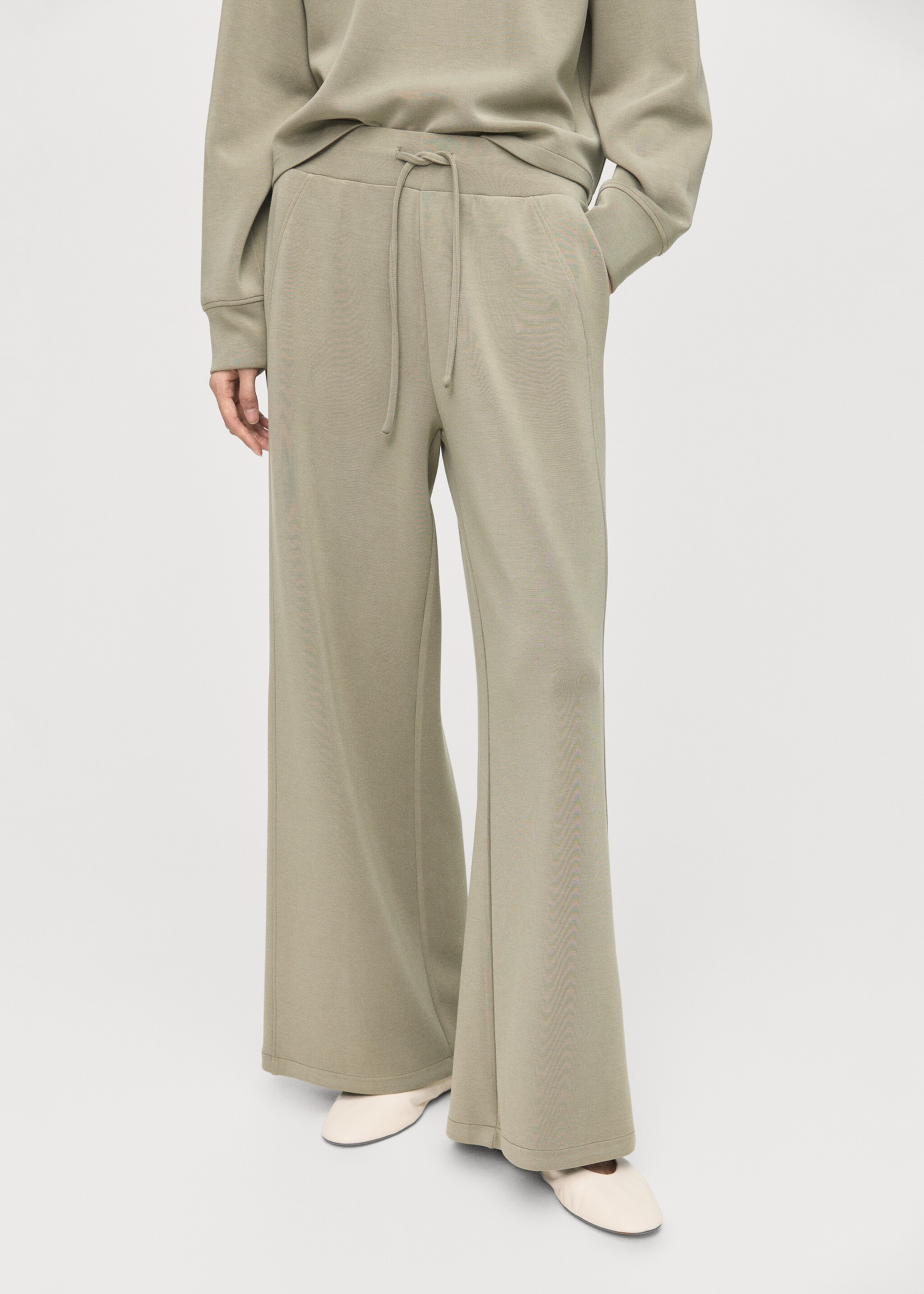 Pantalon de jogging cordon - Plan moyen, Kaki. Ref: 17085812-00.