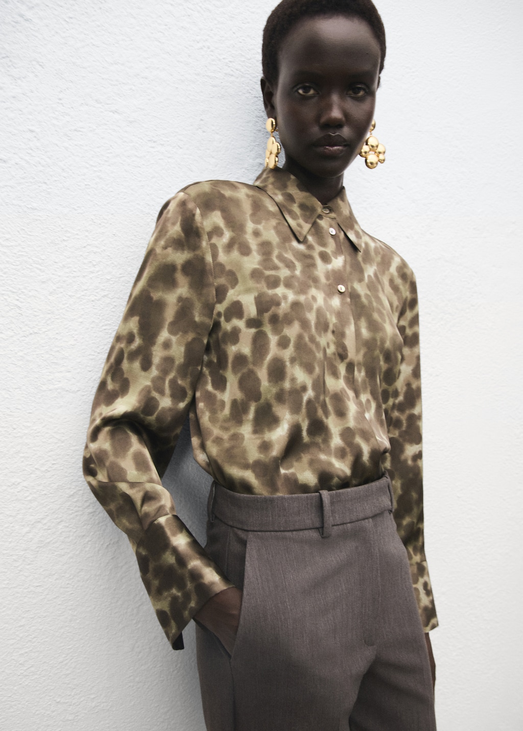 Satin print shirt