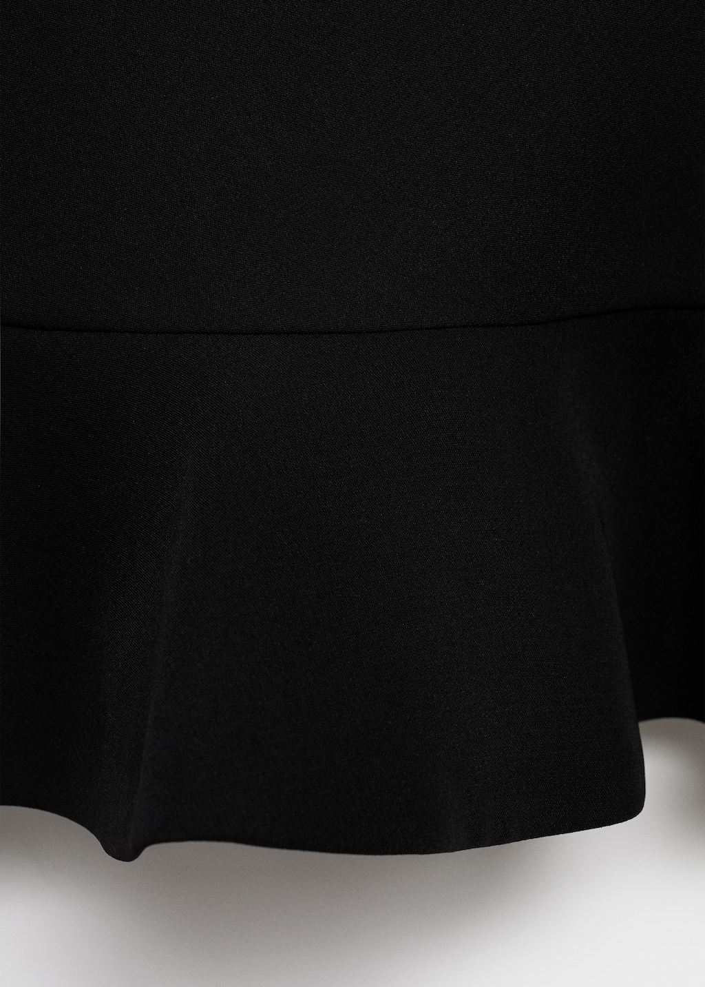 High-neck dress with ruffle