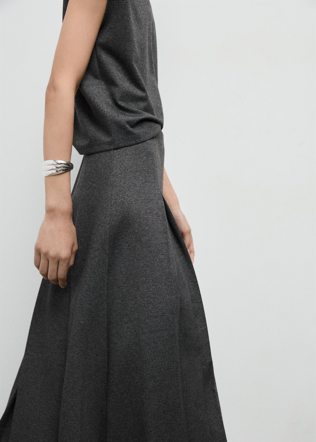 Pleated A-line skirt