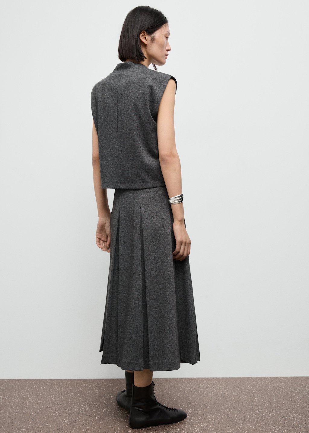 Pleated A-line skirt