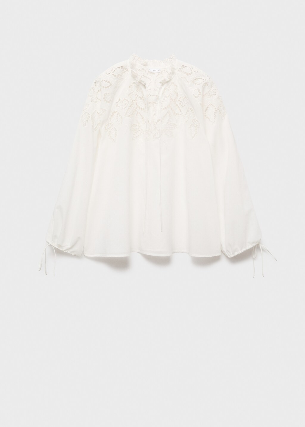 Embroidered blouse with bows - image 5