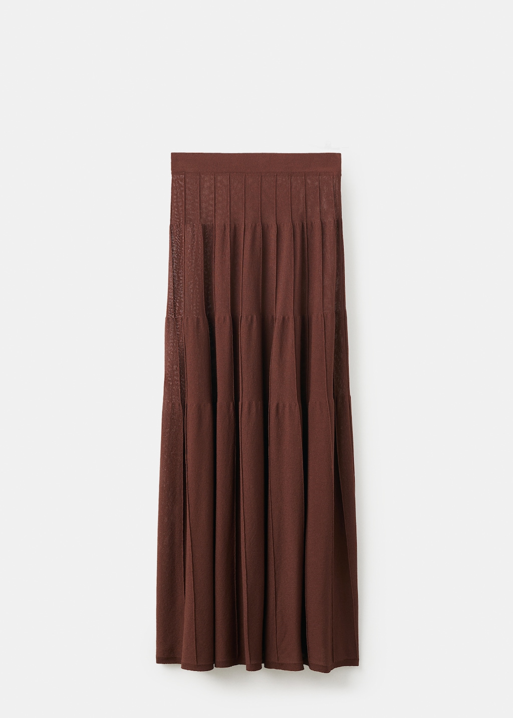 Knitted long skirt with seam detail