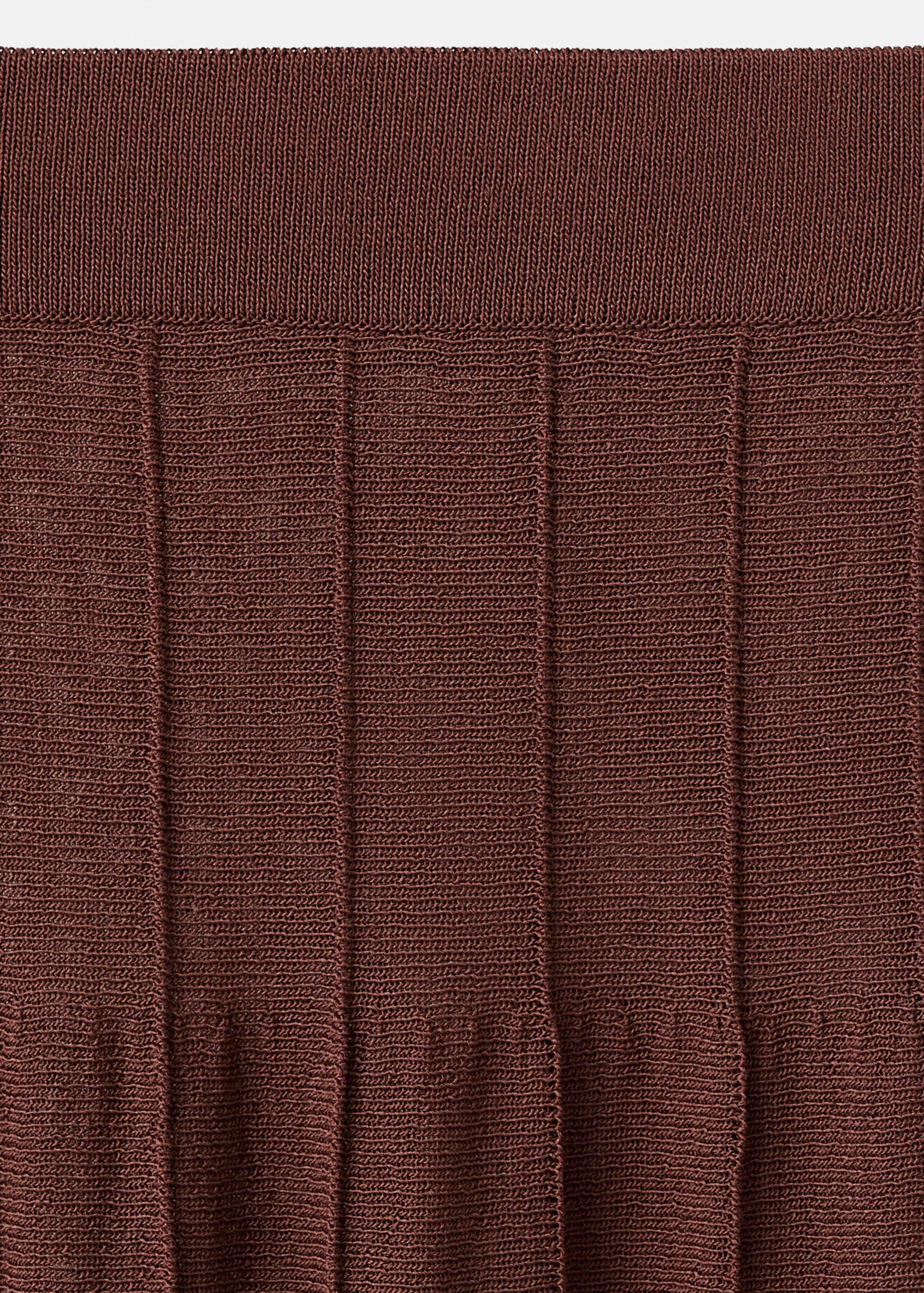 Knitted long skirt with seam detail - Details of the article 8, Brown. Ref: 17085823-00.