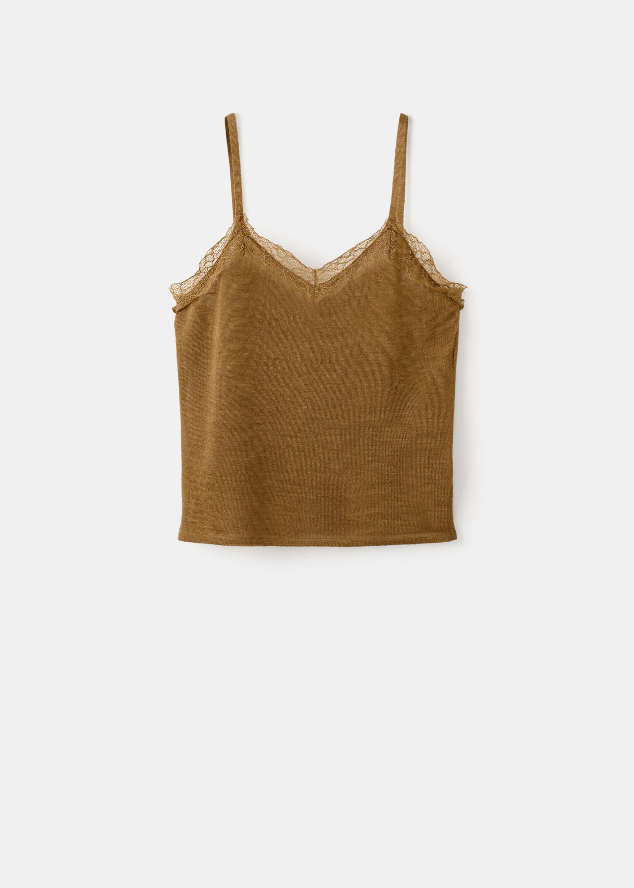 Wool-blend lace top - Article without model, Ochre. Ref: 17085824-00.