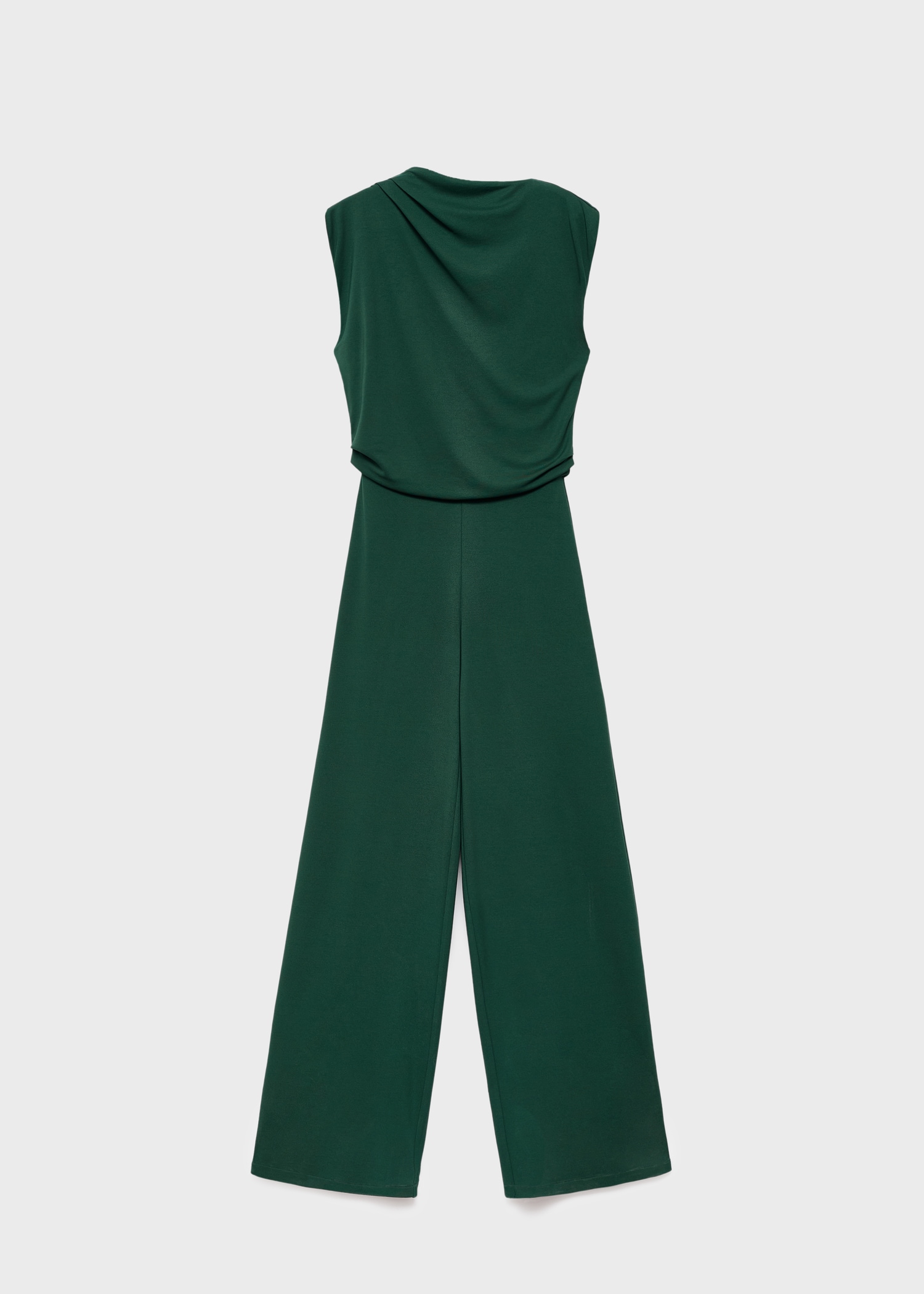 Straight-fit jumpsuit with draped neckline Women MANGO Canada
