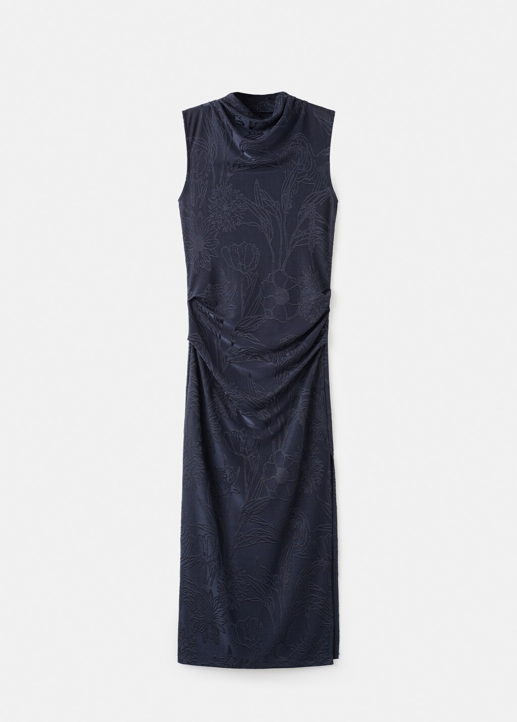 Embroidered dress with draped collar - image 5