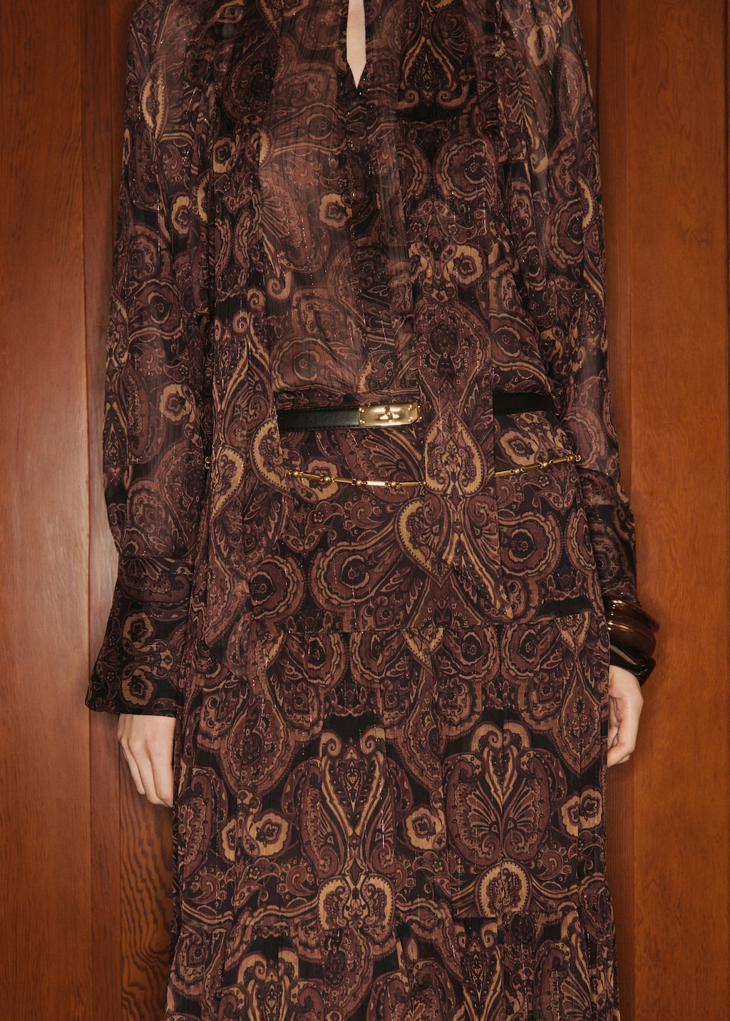 A-line skirt with paisley print