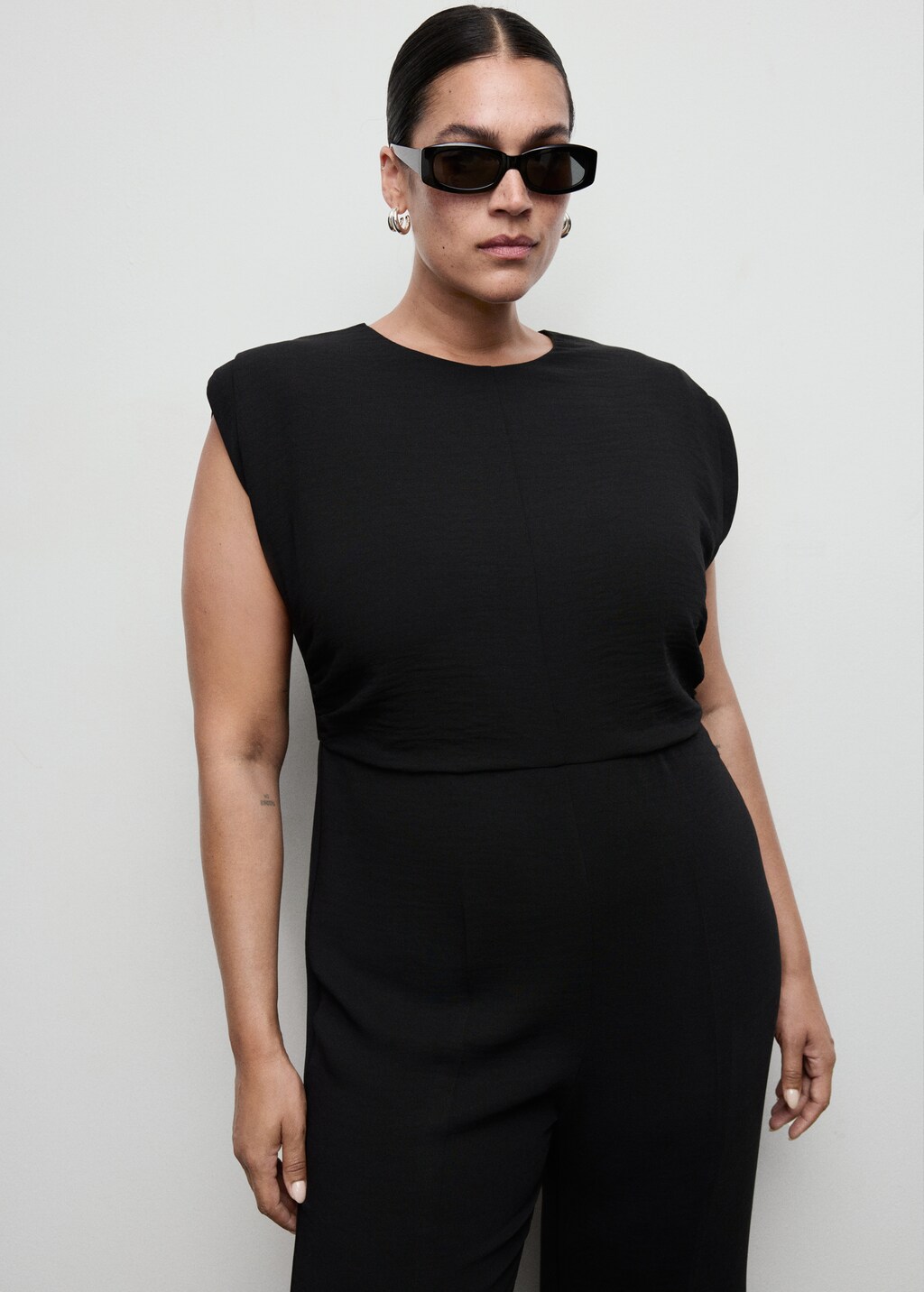 Mango Ruched long jumpsuit