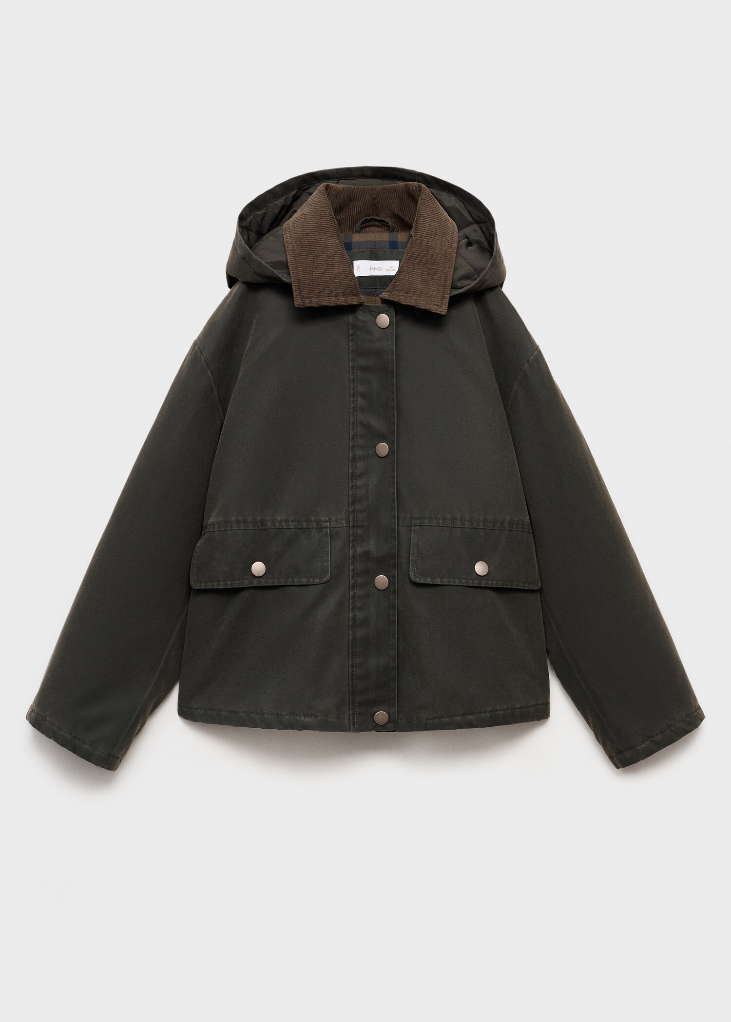 Waxed effect jacket with hood - Article without model