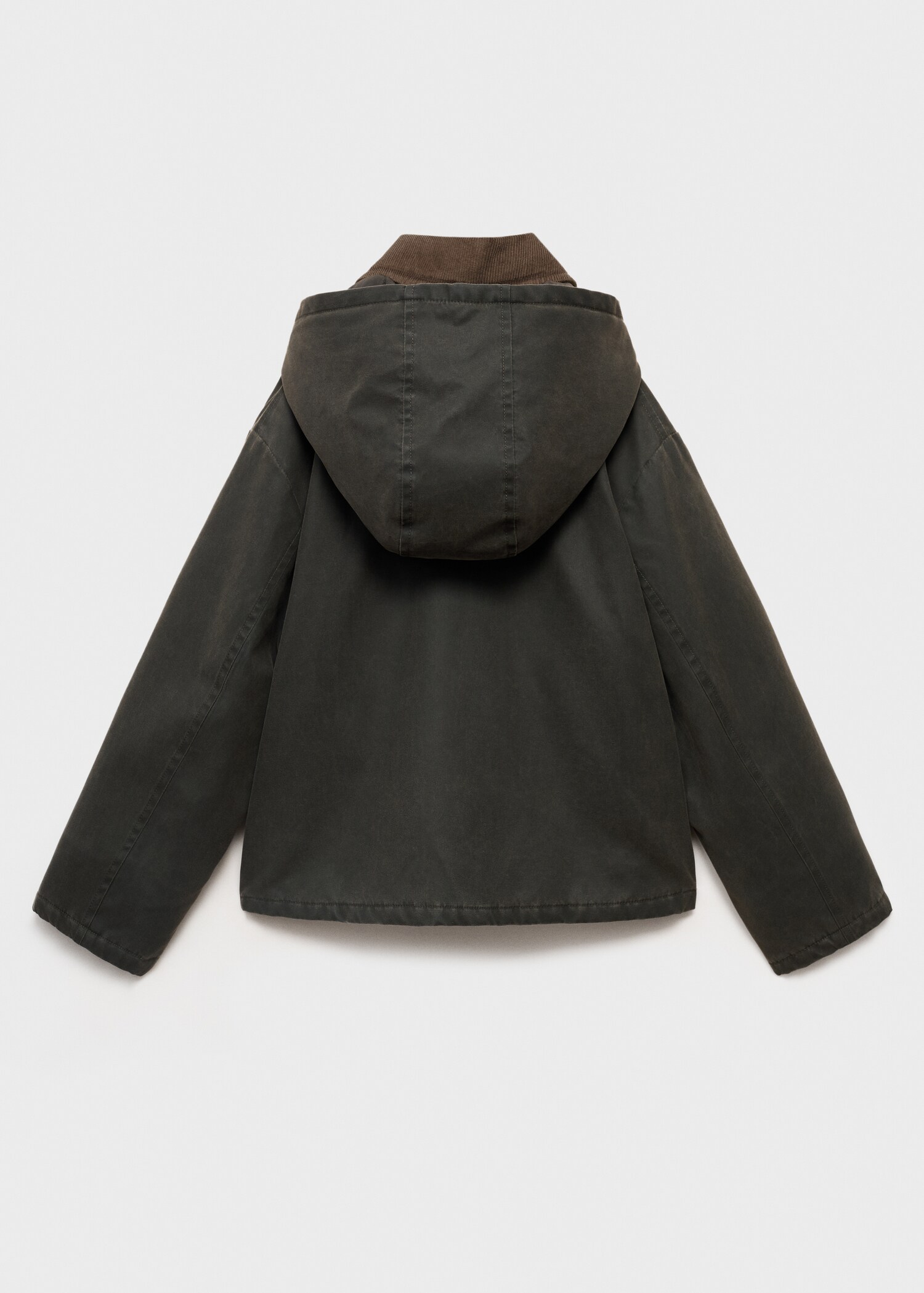 Waxed effect jacket with hood - Reverse of the article