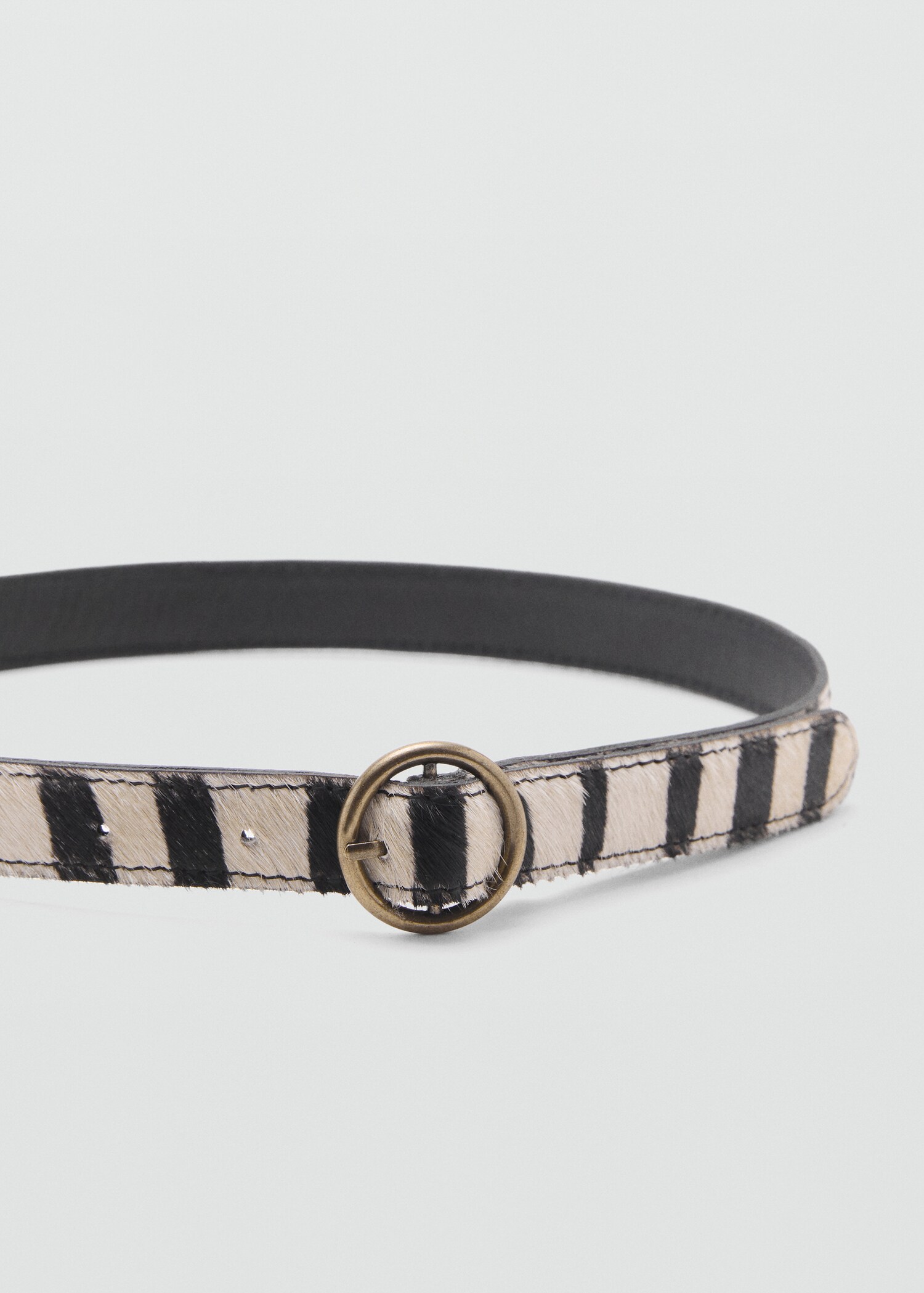 Animal print leather belt - Medium plane