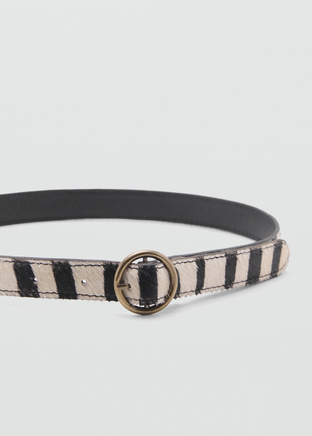 Animal print leather belt