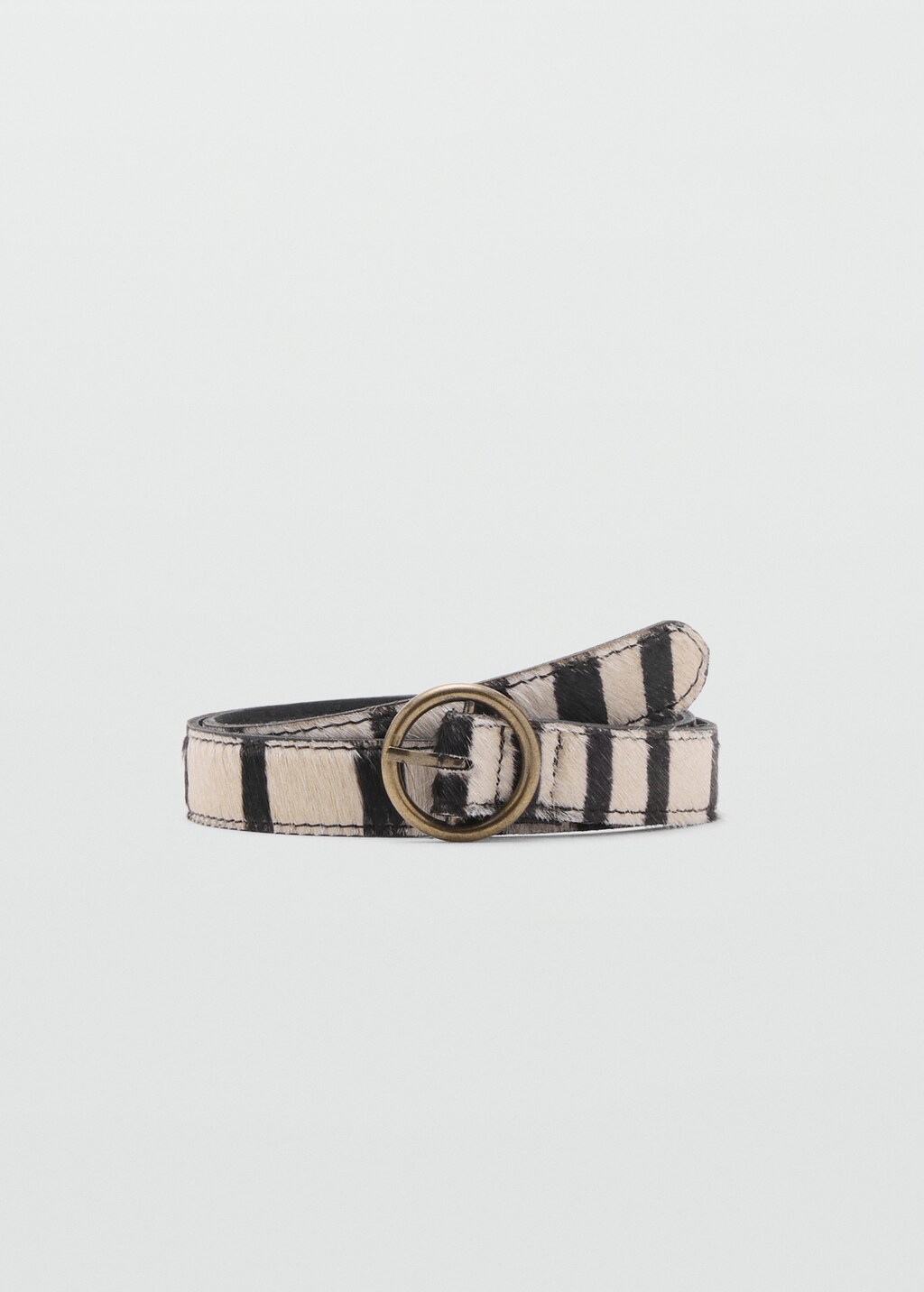 Animal print leather belt