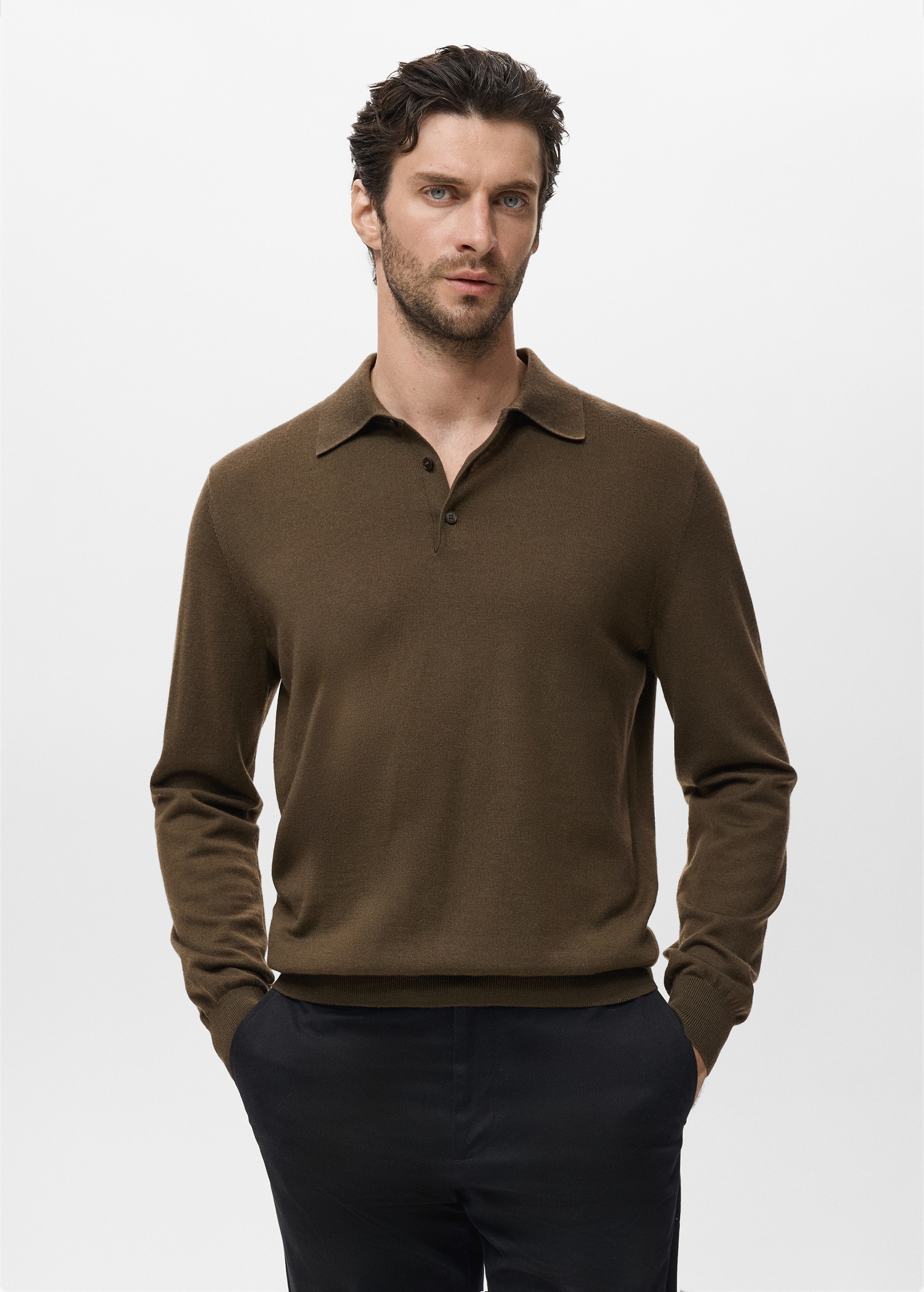 Polo-Pullover aus 100% Merino-Wolle Herren MANGO Liechtenstein