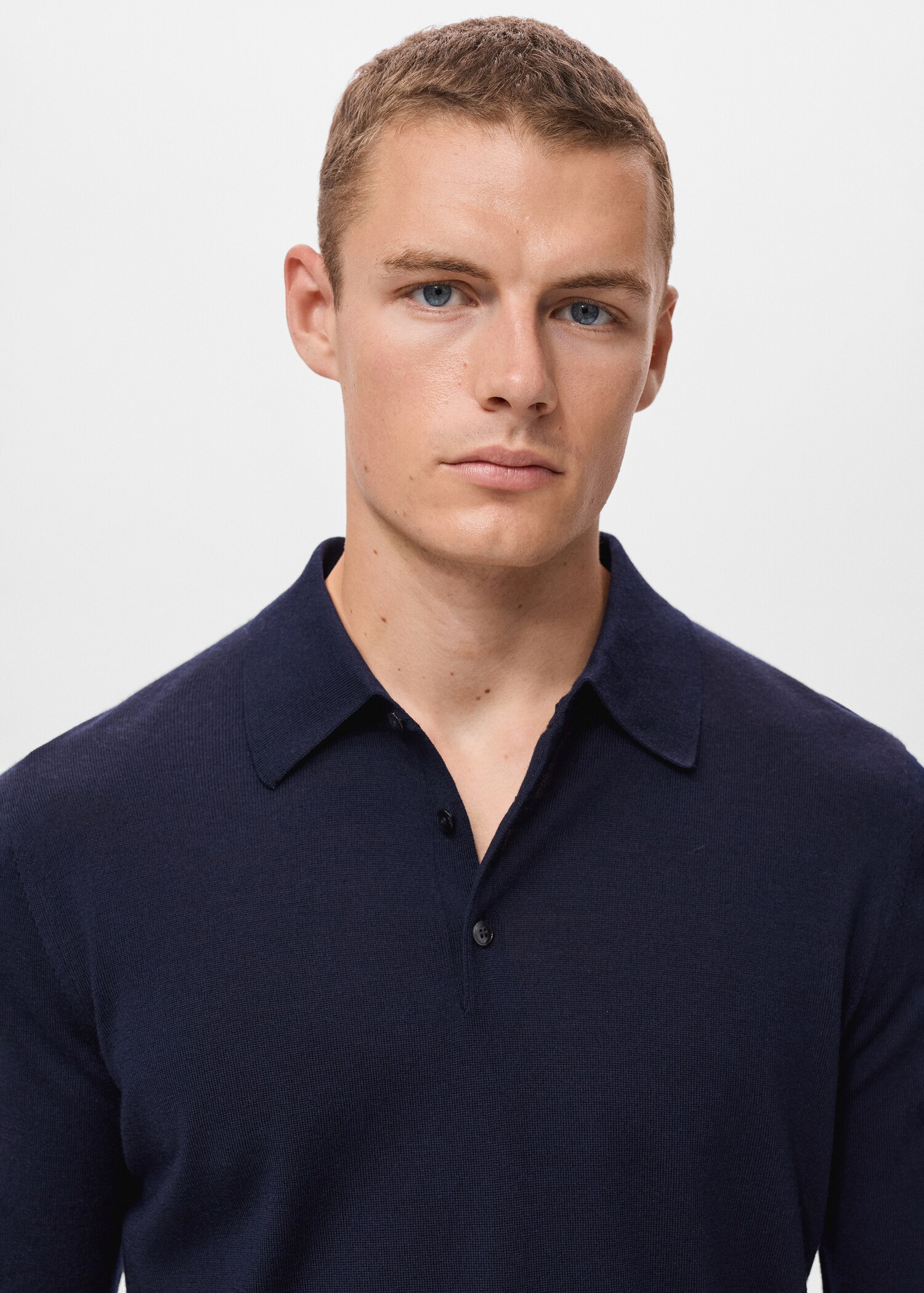 100% wool knitted polo sweater - Details of the article 1