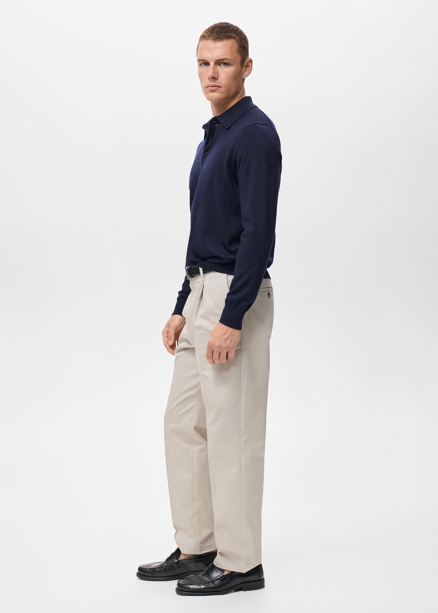 100% wool knitted polo sweater - Details of the article 2