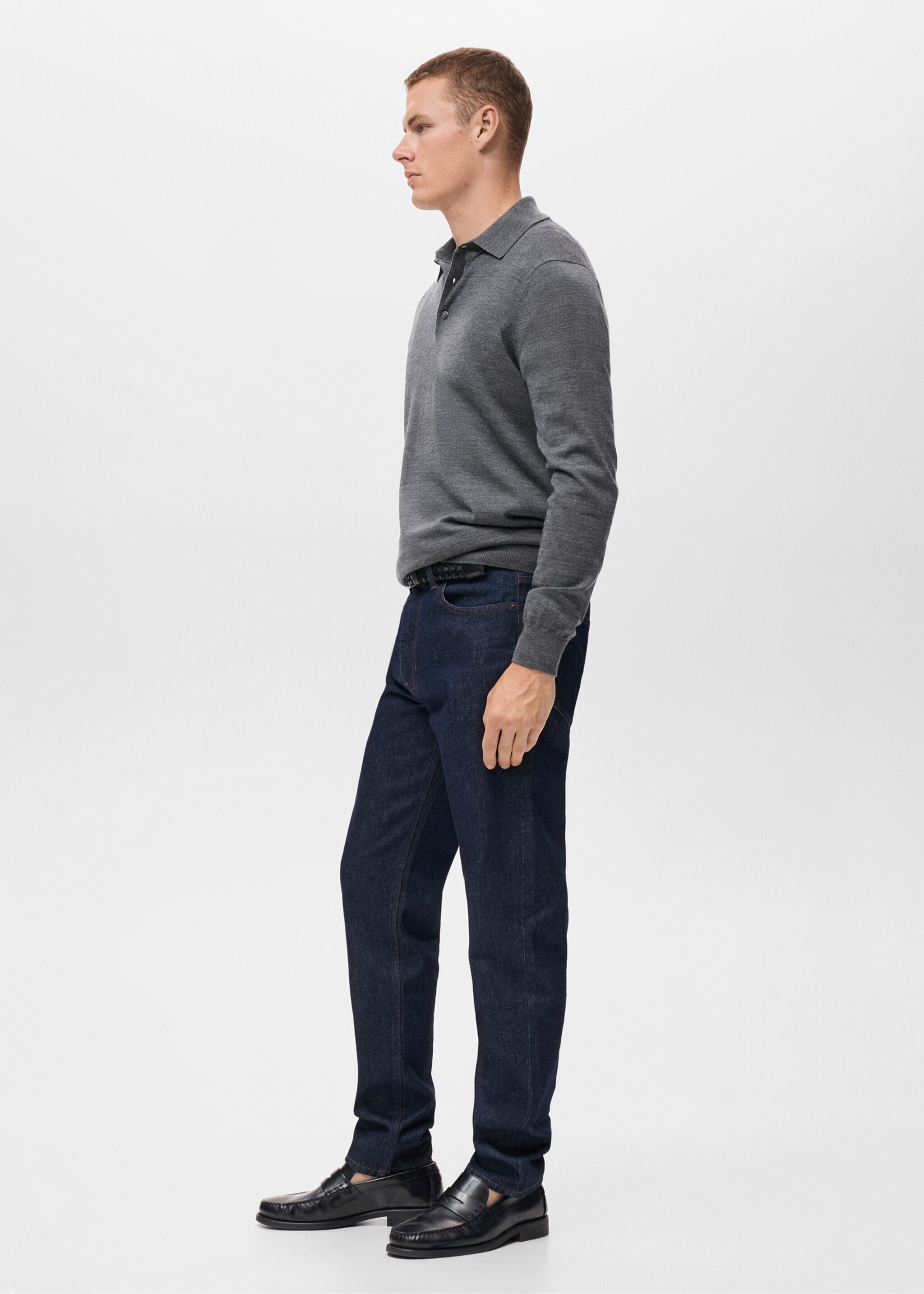 100% wool knitted polo sweater - Details of the article 2