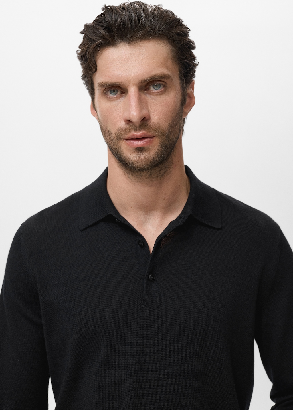 100% merino wool polo jumper